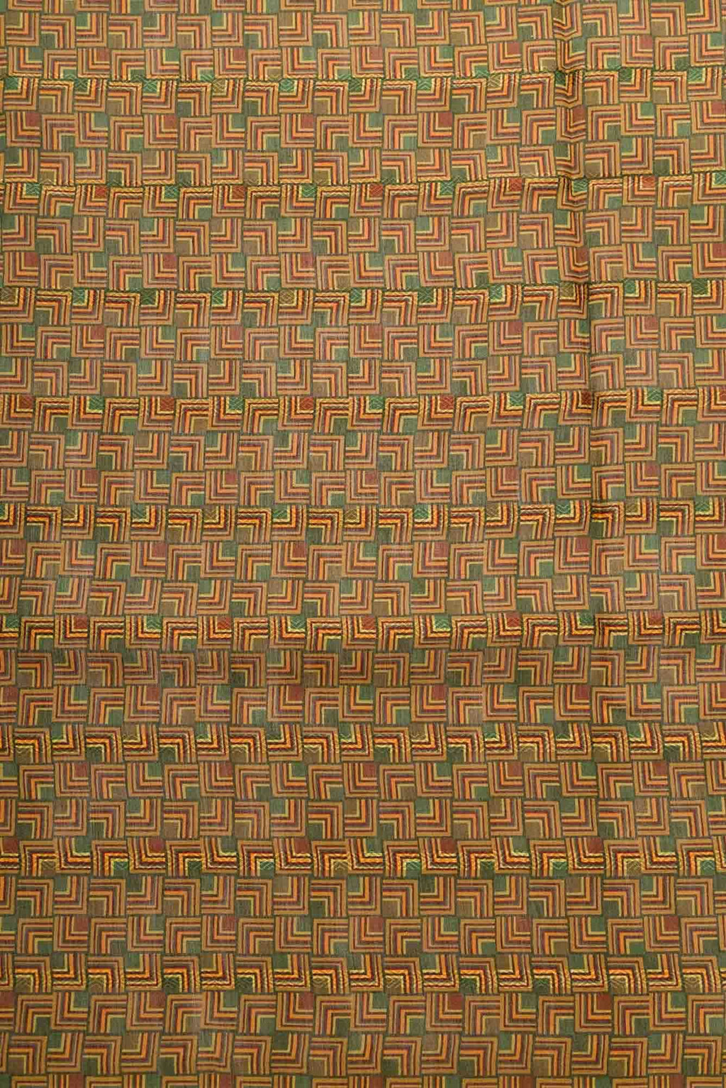 Mehandi Green Tussar Silk Dress Material