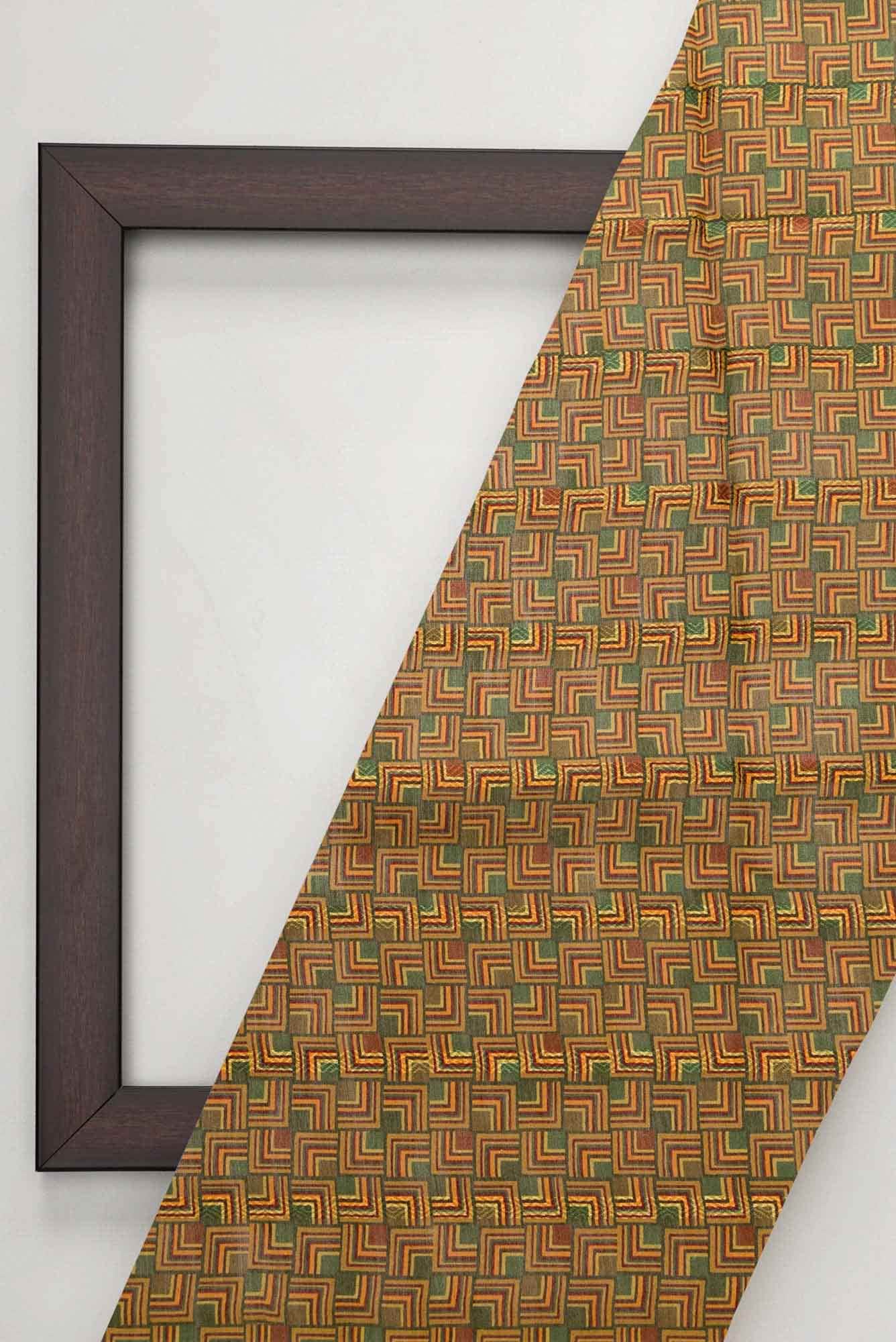Mehandi Green Tussar Silk Dress Material