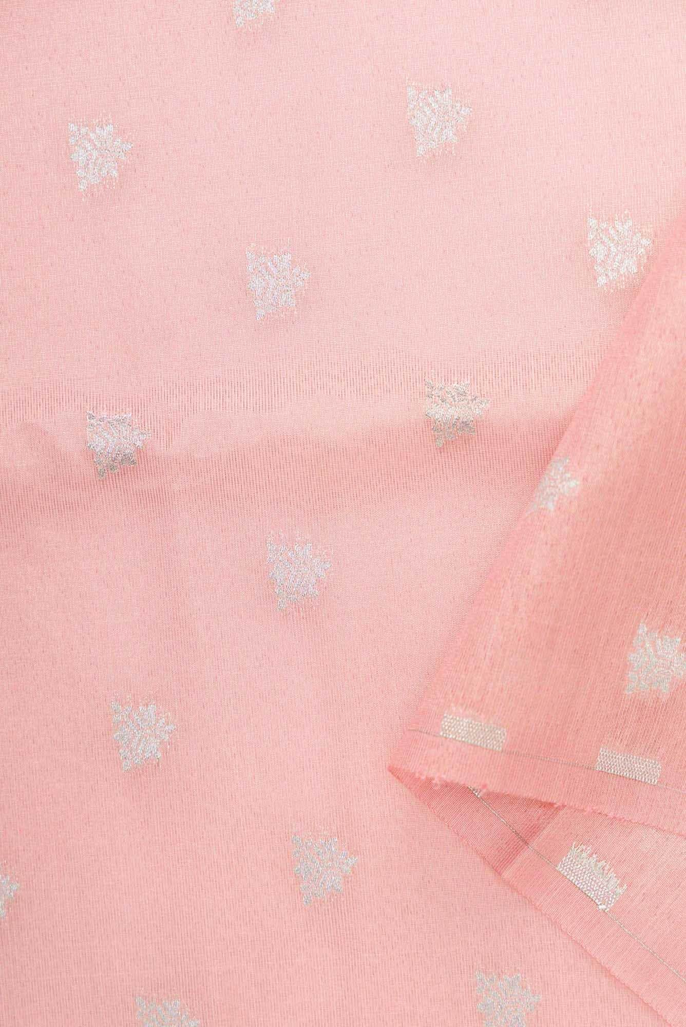 Peach Banarasi Silk Dress Material