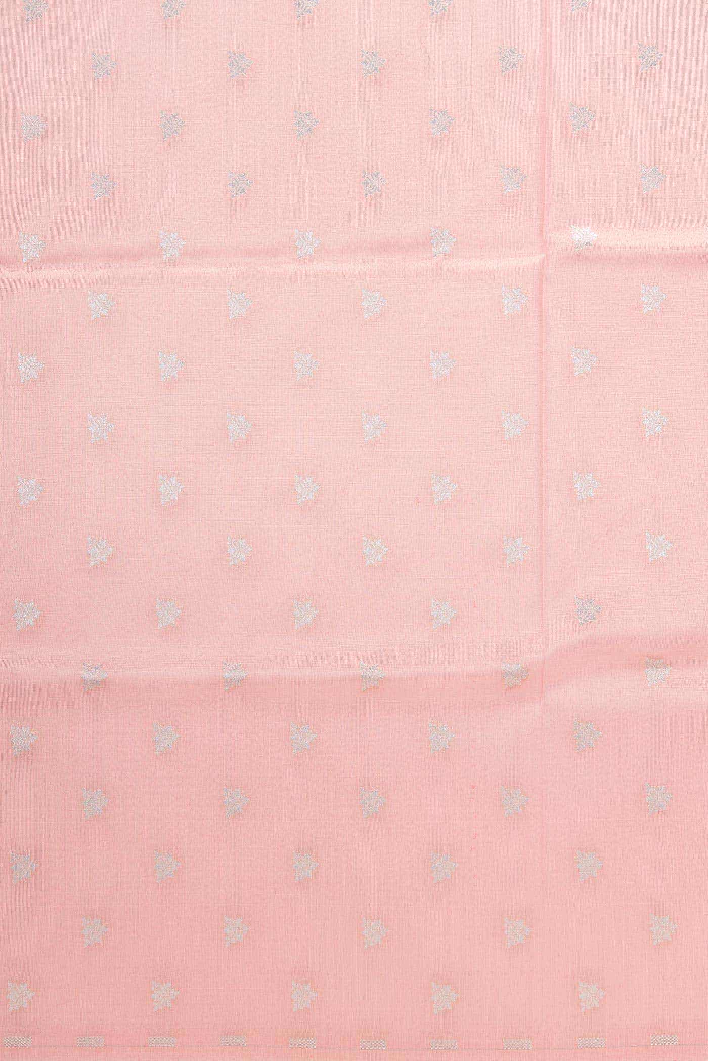 Peach Banarasi Silk Dress Material