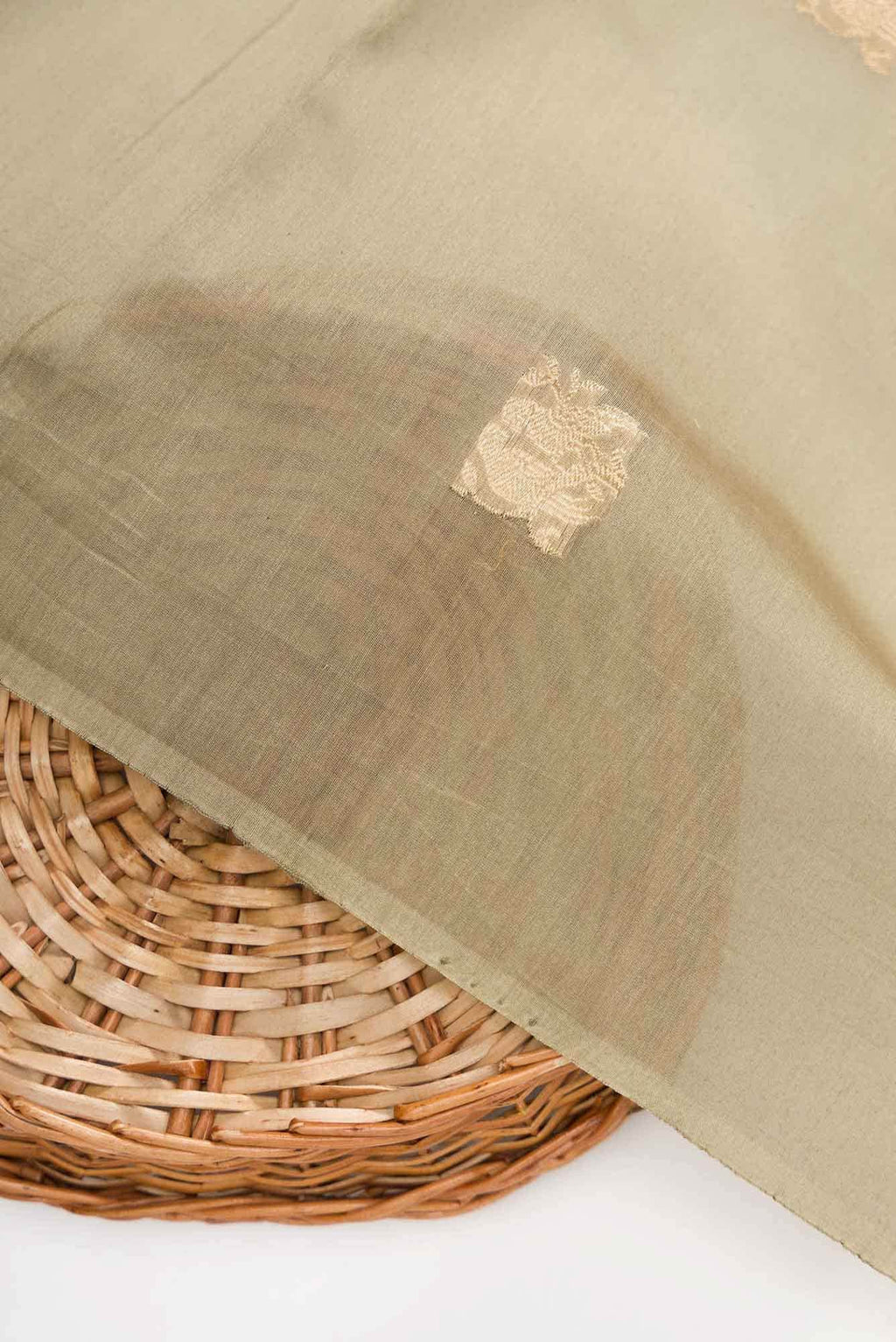 Dark Beige Chanderi Silk Dress Material