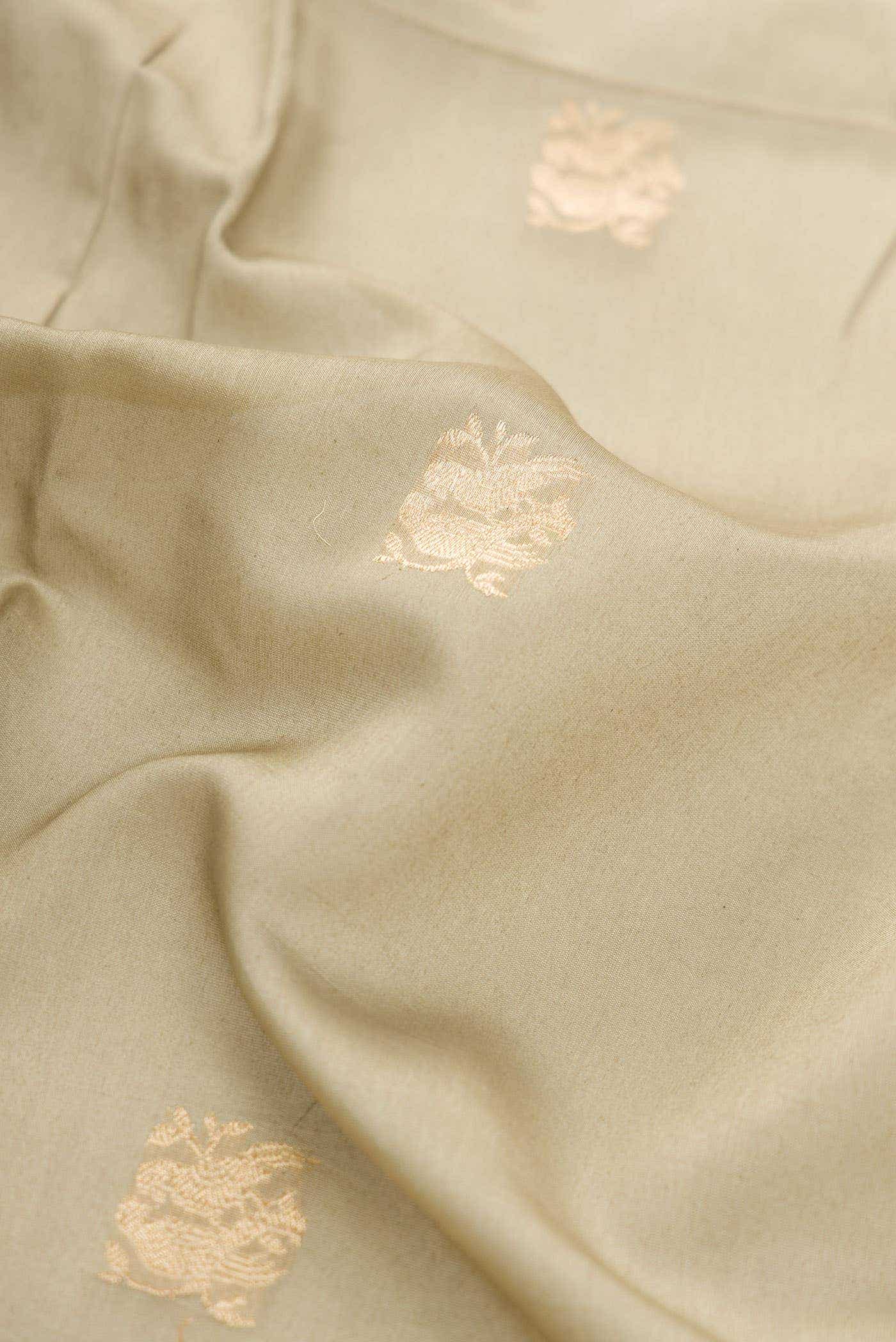 Dark Beige Chanderi Silk Dress Material