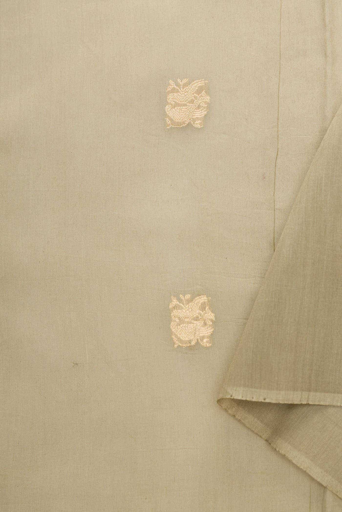 Dark Beige Chanderi Silk Dress Material