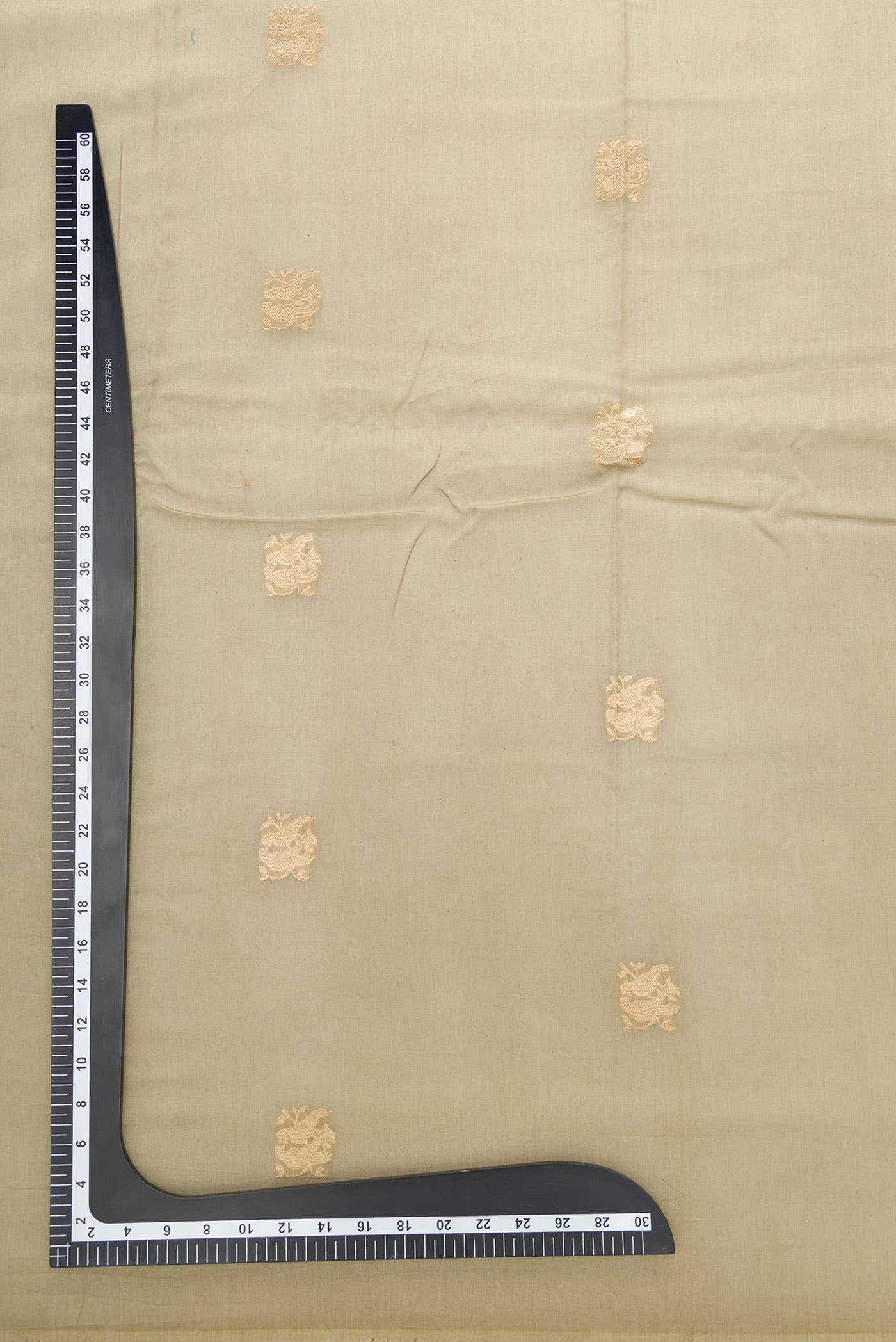 Dark Beige Chanderi Silk Dress Material