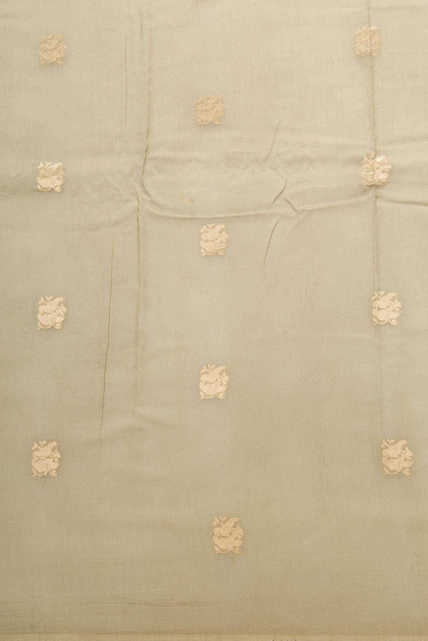 Dark Beige Chanderi Silk Dress Material