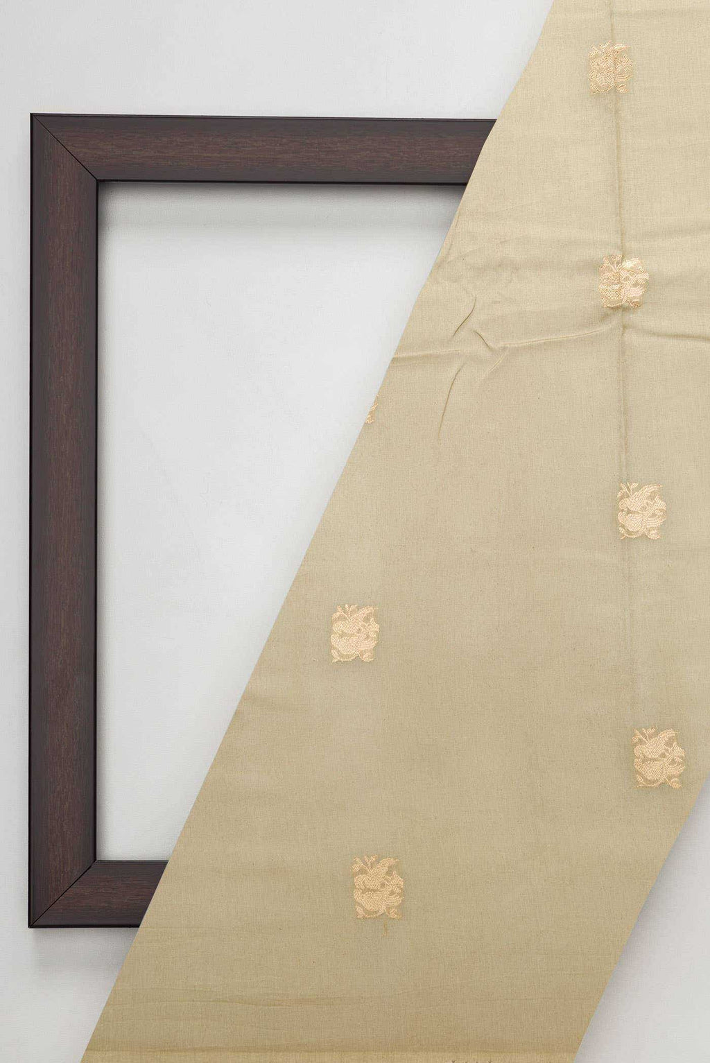 Dark Beige Chanderi Silk Dress Material