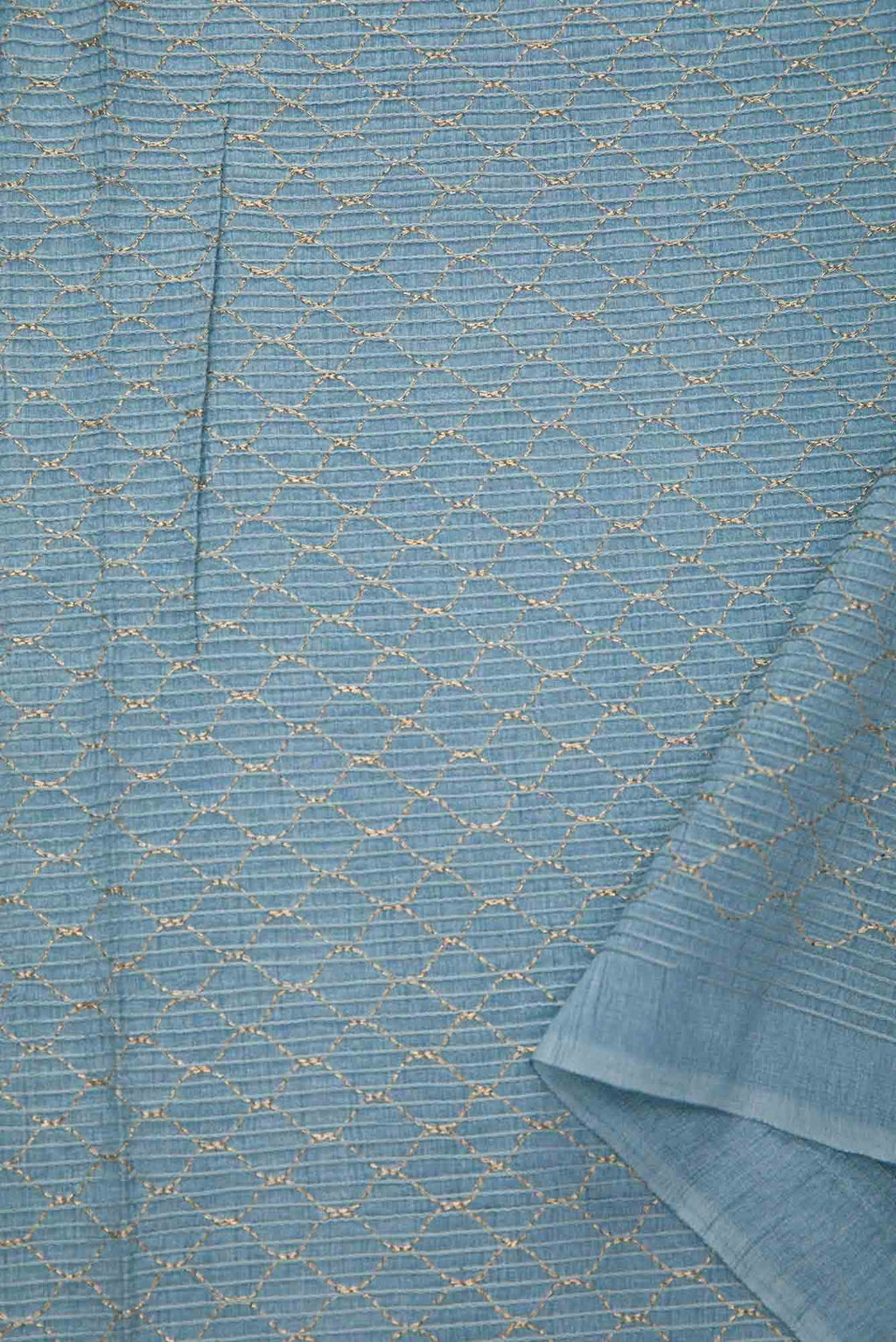 Blue Raw Silk Dress Material
