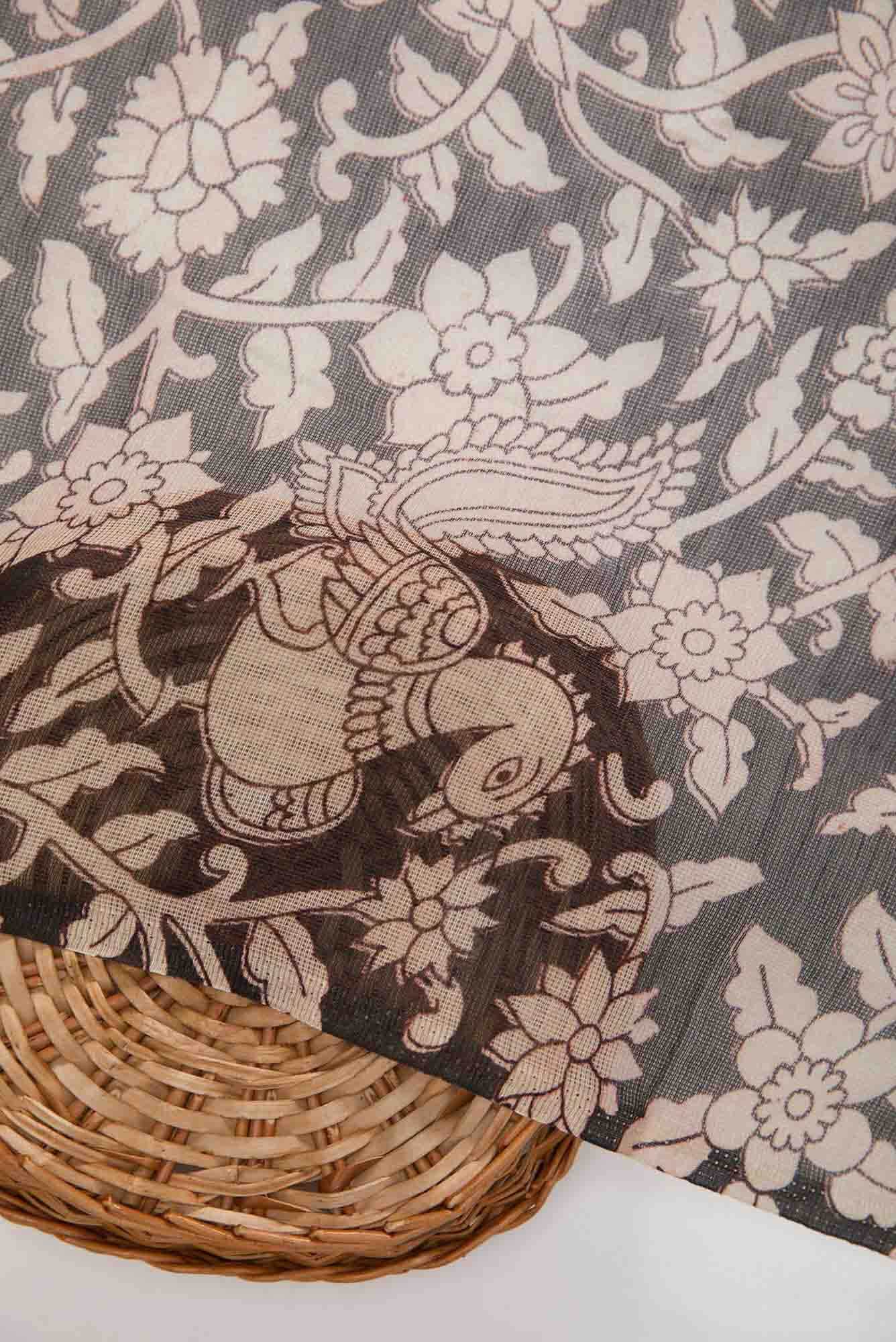Black Kota Silk Dress Material