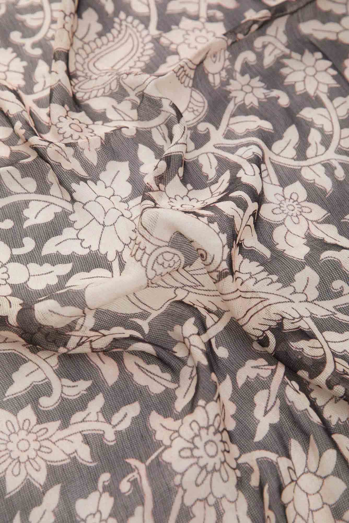 Black Kota Silk Dress Material