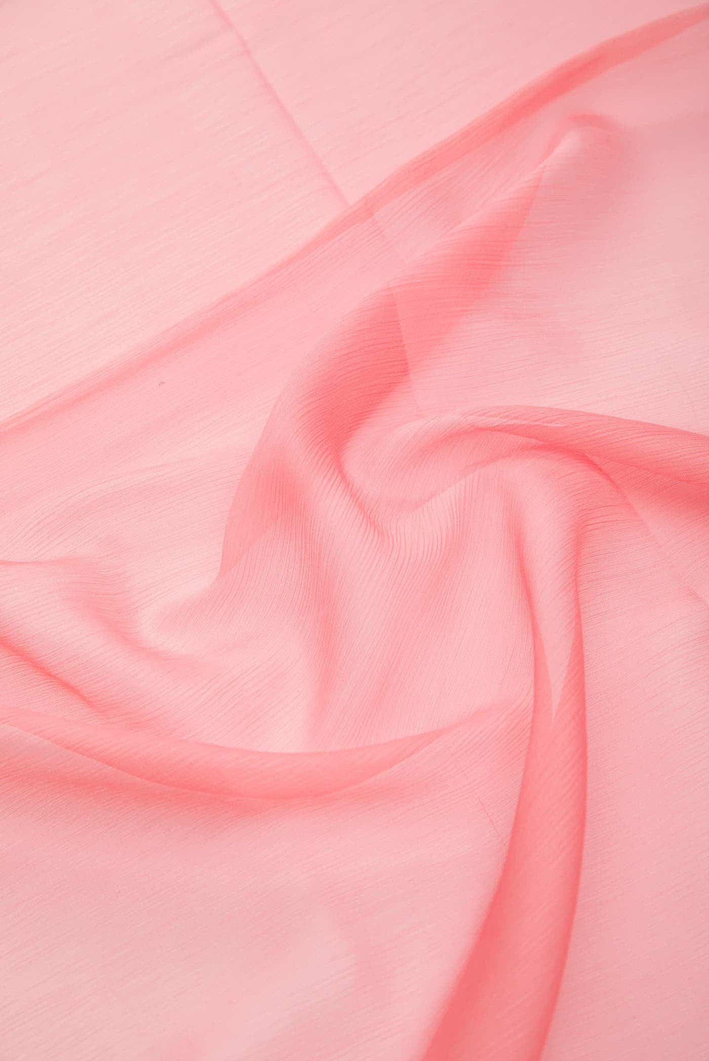 Peach Chiffon Dress Material