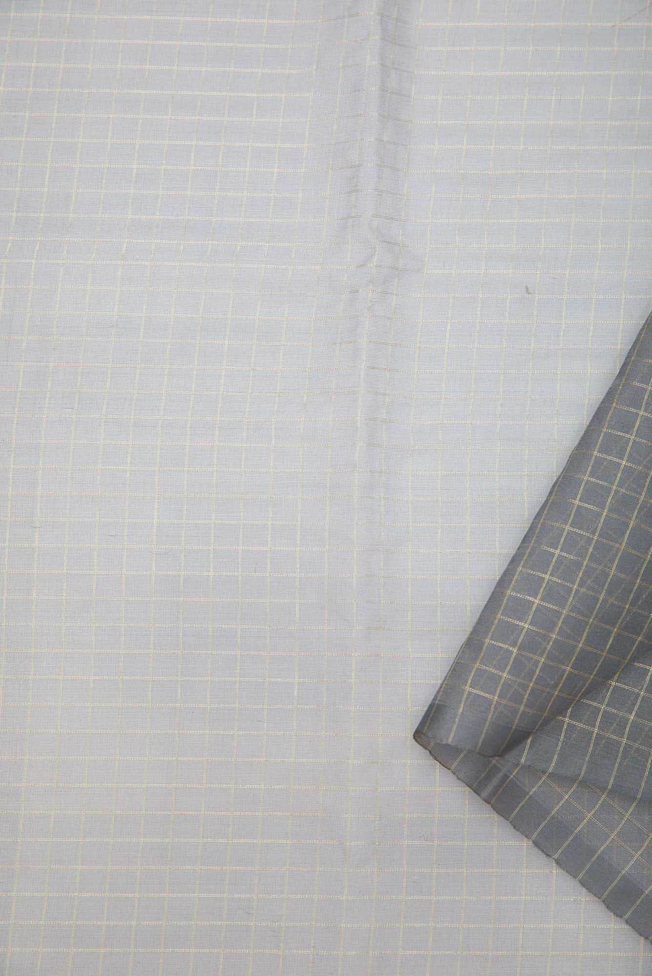Grey Organza Silk Dress Material