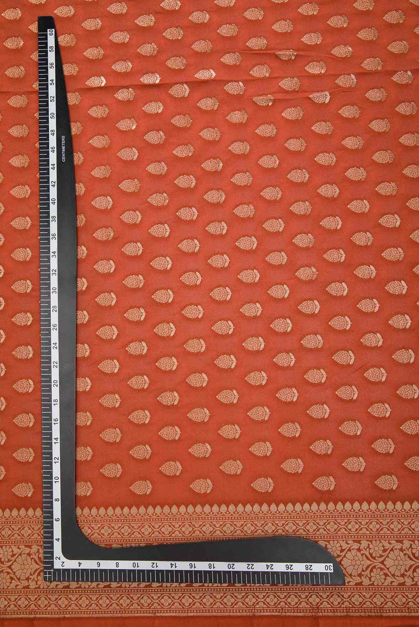 Brick Orange Georgette Dress Material
