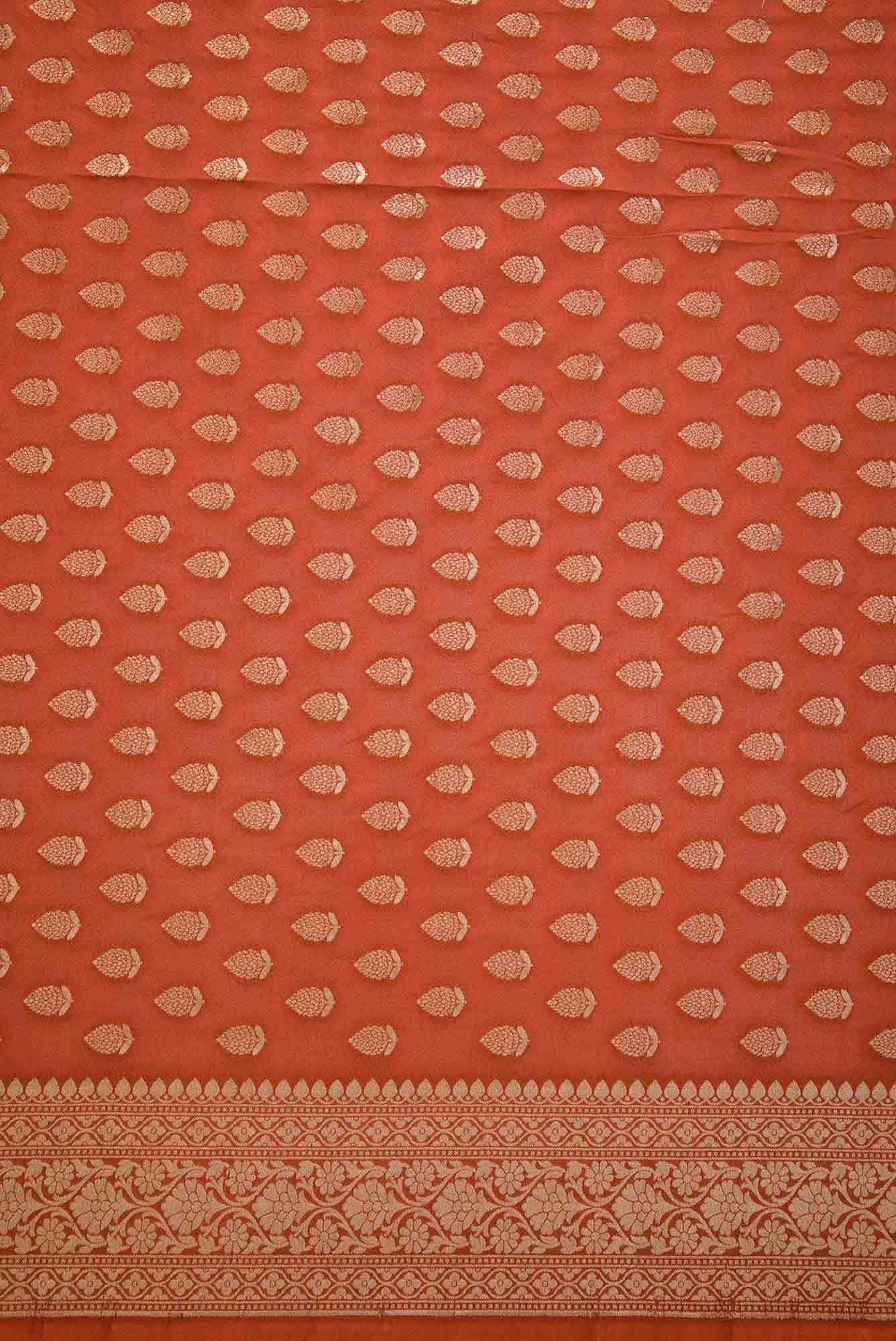 Brick Orange Georgette Dress Material