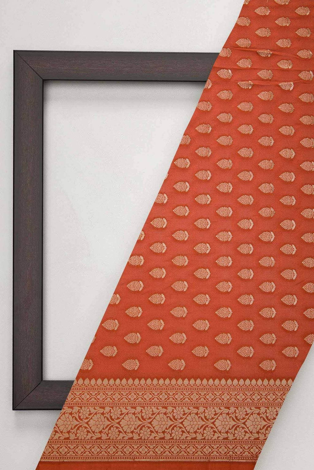 Brick Orange Georgette Dress Material