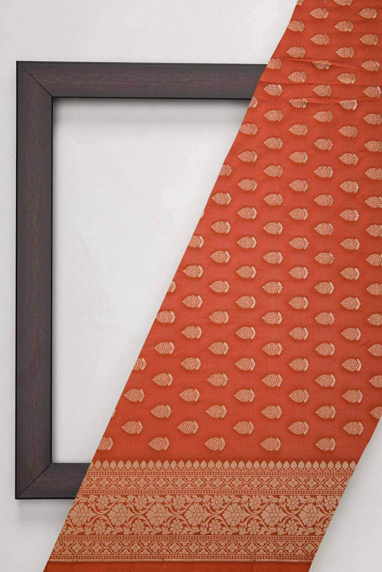 Brick Orange Georgette Dress Material