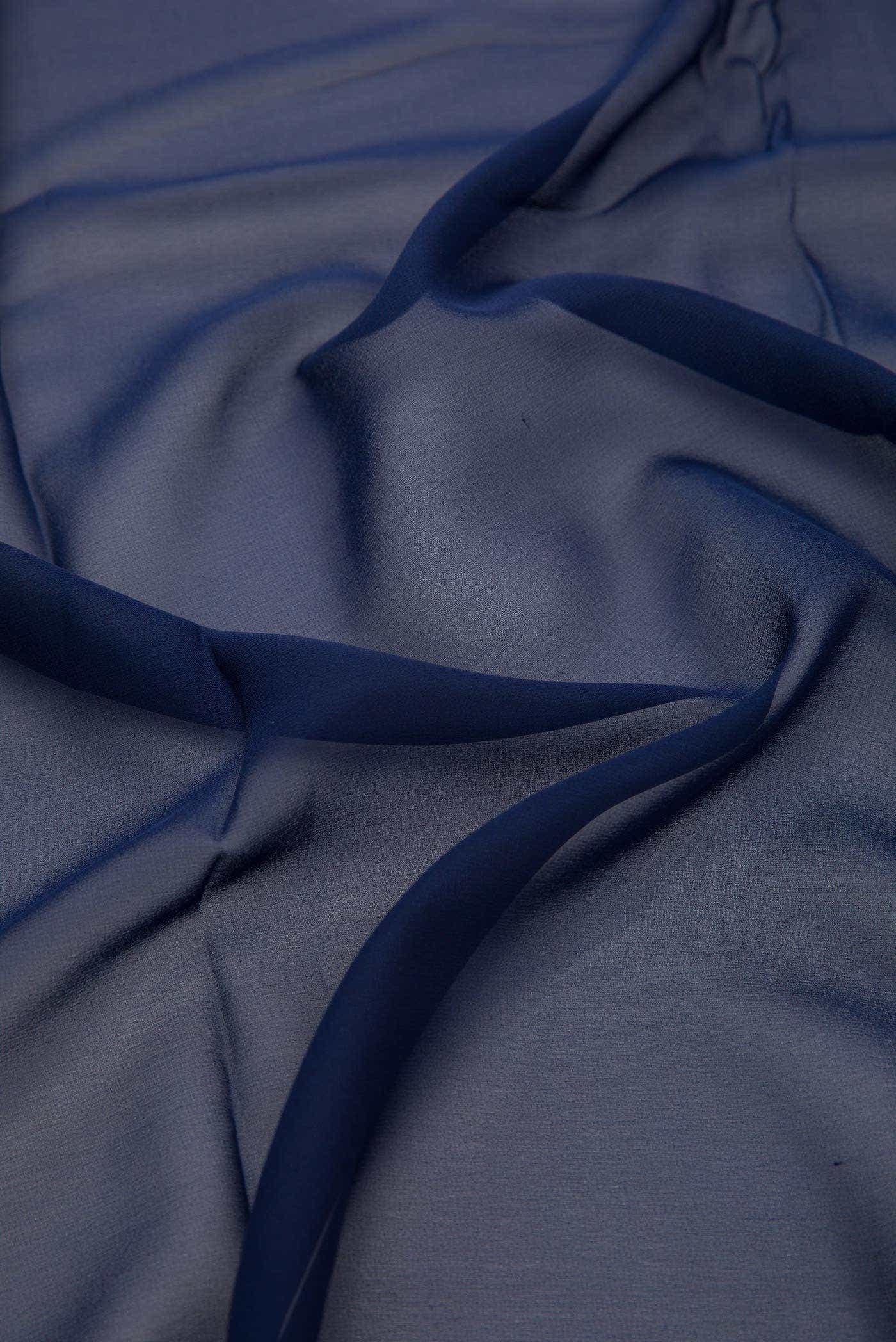 Navy Blue Georgette Dress Material