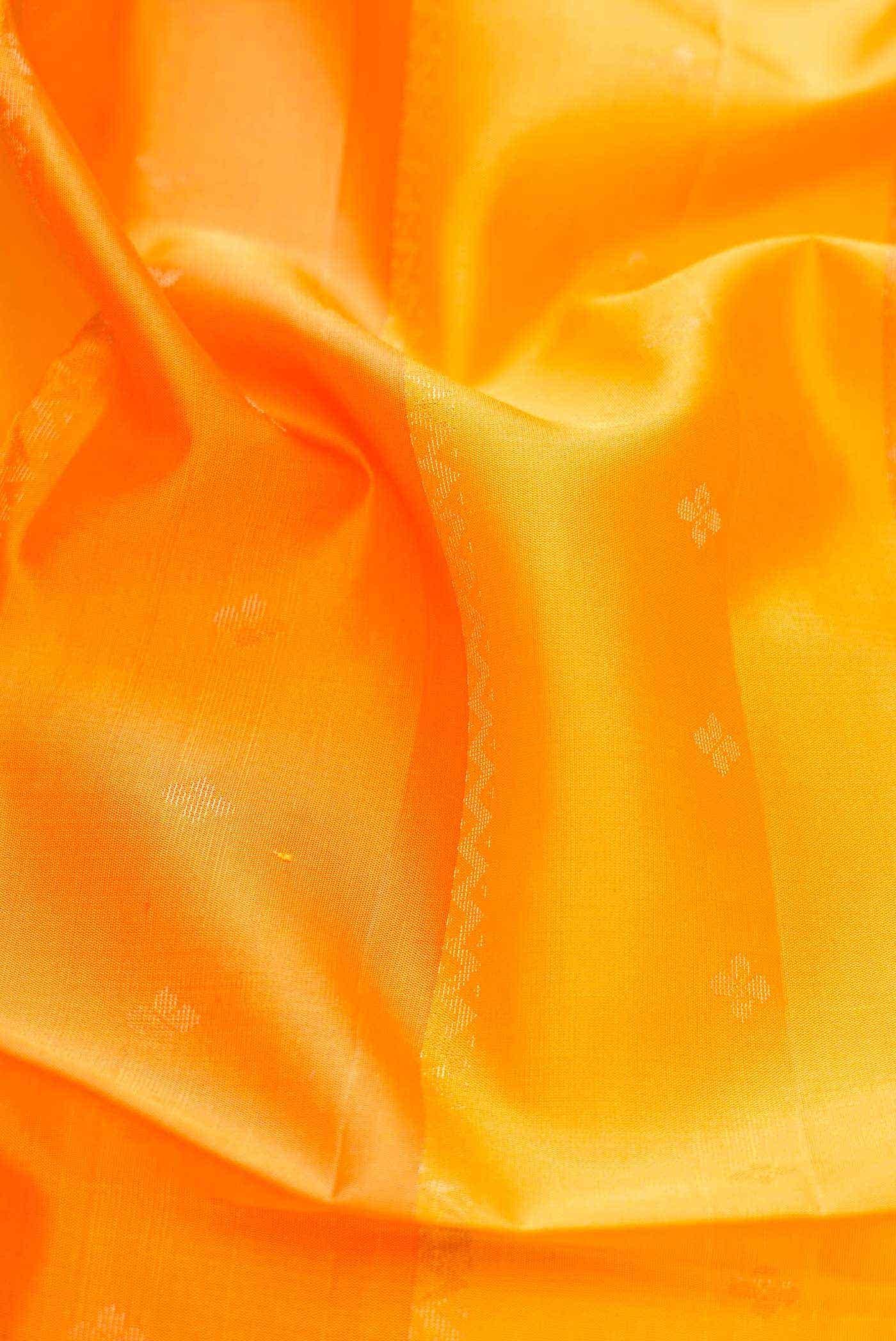 Yellow and Orange Kanchipuram Silk Dress Material
