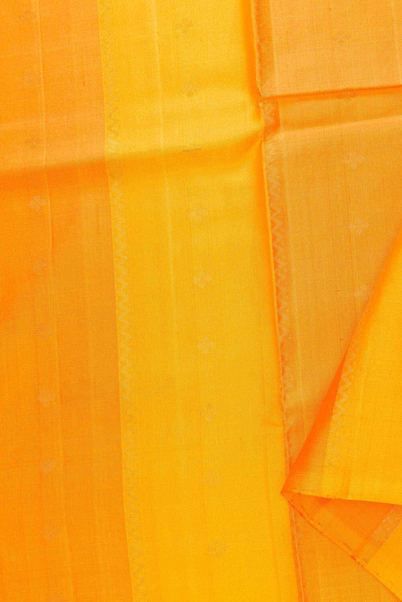 Yellow and Orange Kanchipuram Silk Dress Material