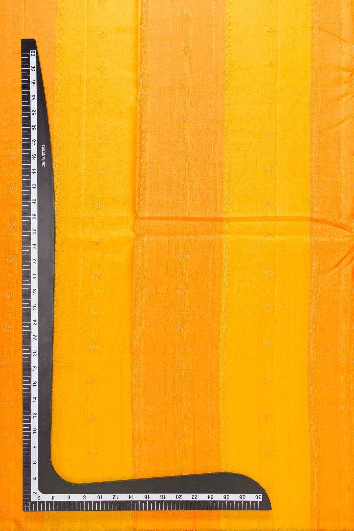 Yellow and Orange Kanchipuram Silk Dress Material