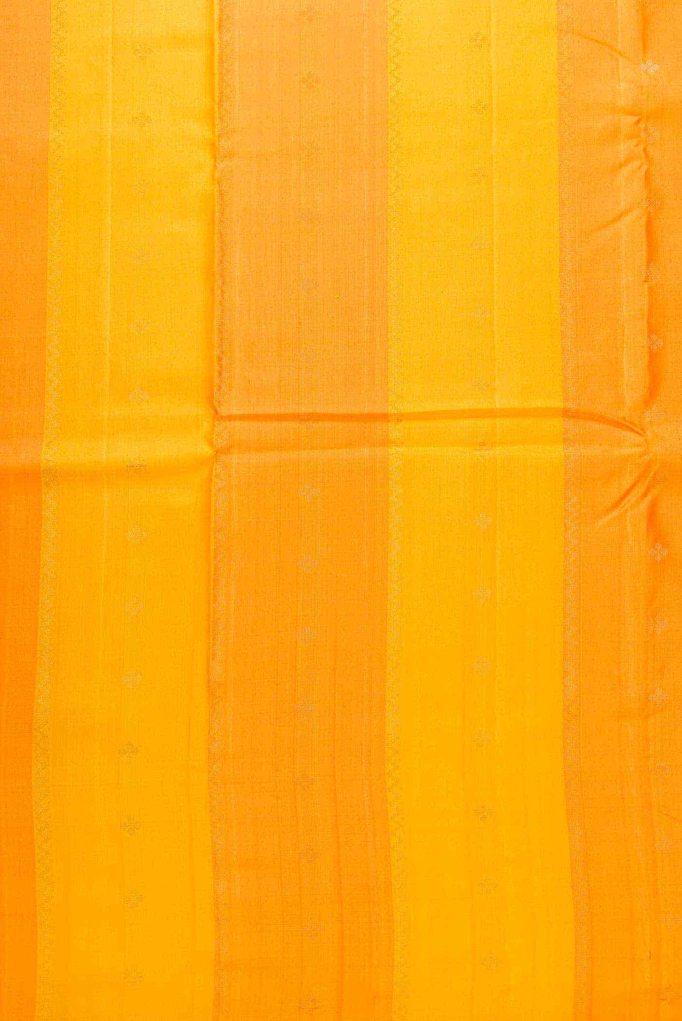 Yellow and Orange Kanchipuram Silk Dress Material
