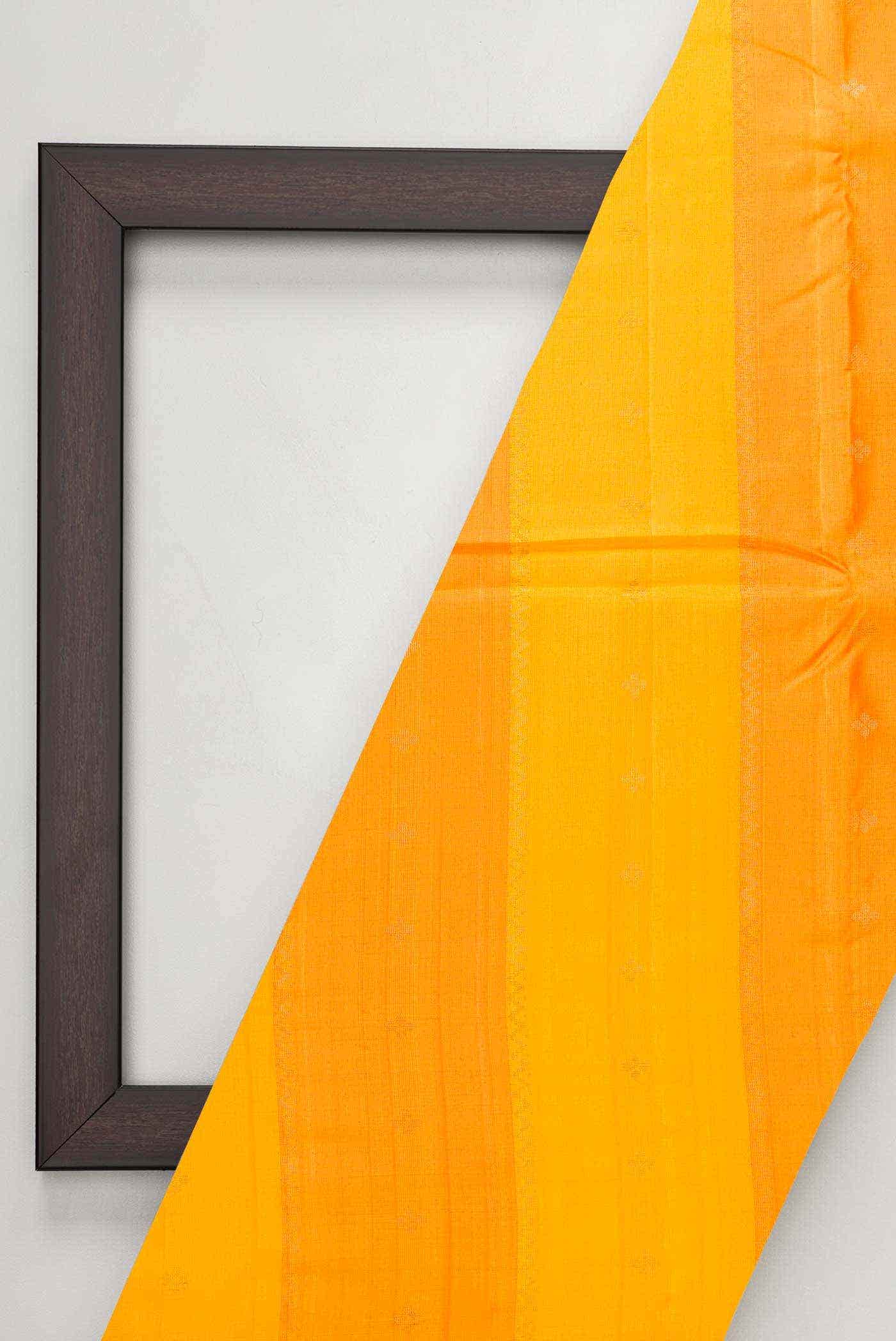Yellow and Orange Kanchipuram Silk Dress Material