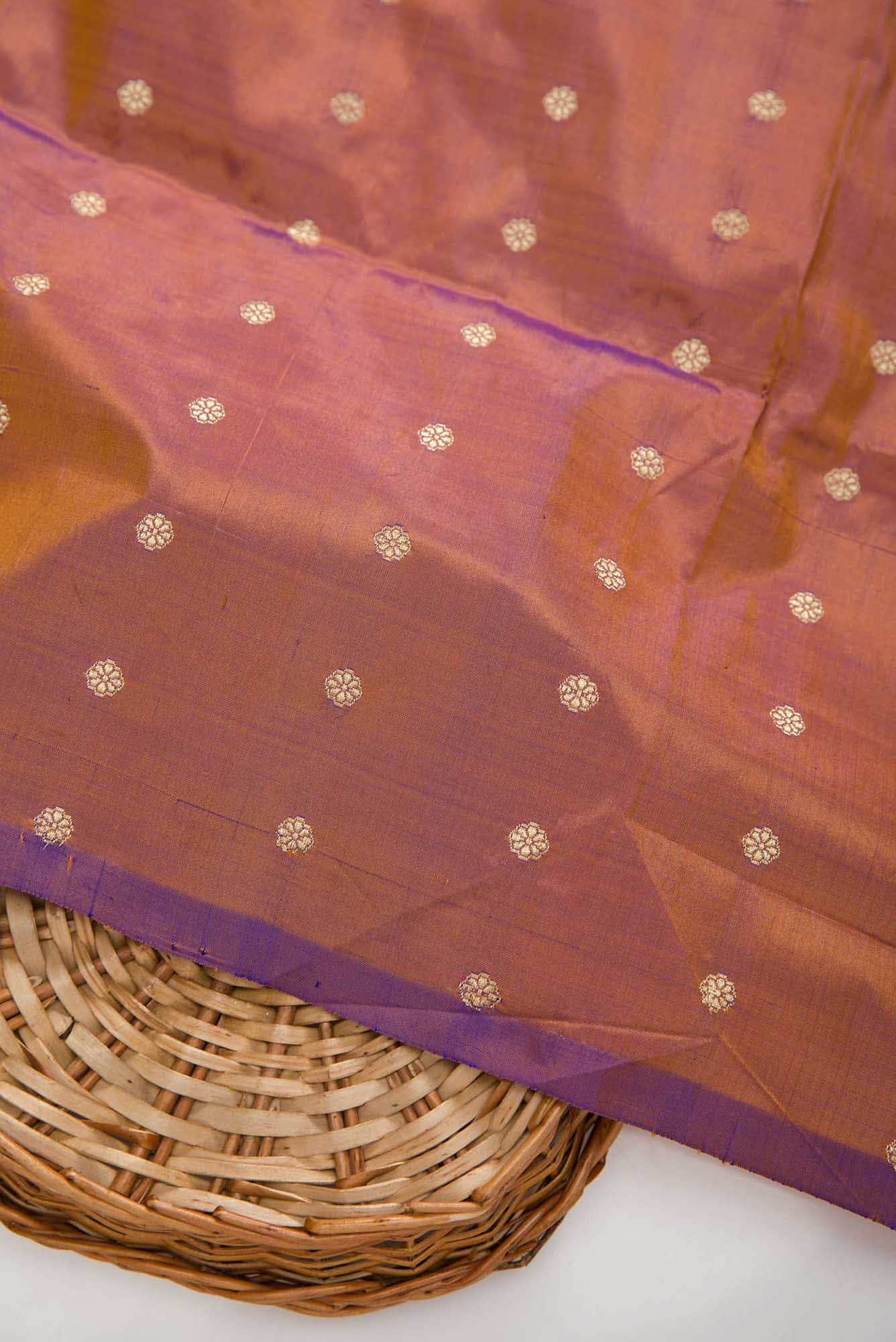 Brown Kanchipuram Silk Dress Material