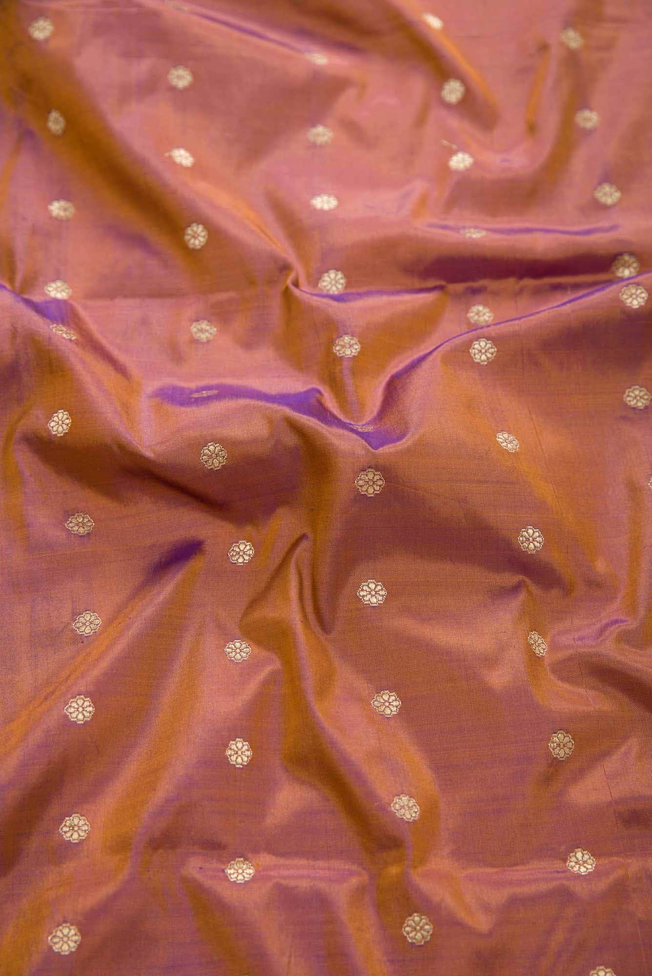 Brown Kanchipuram Silk Dress Material