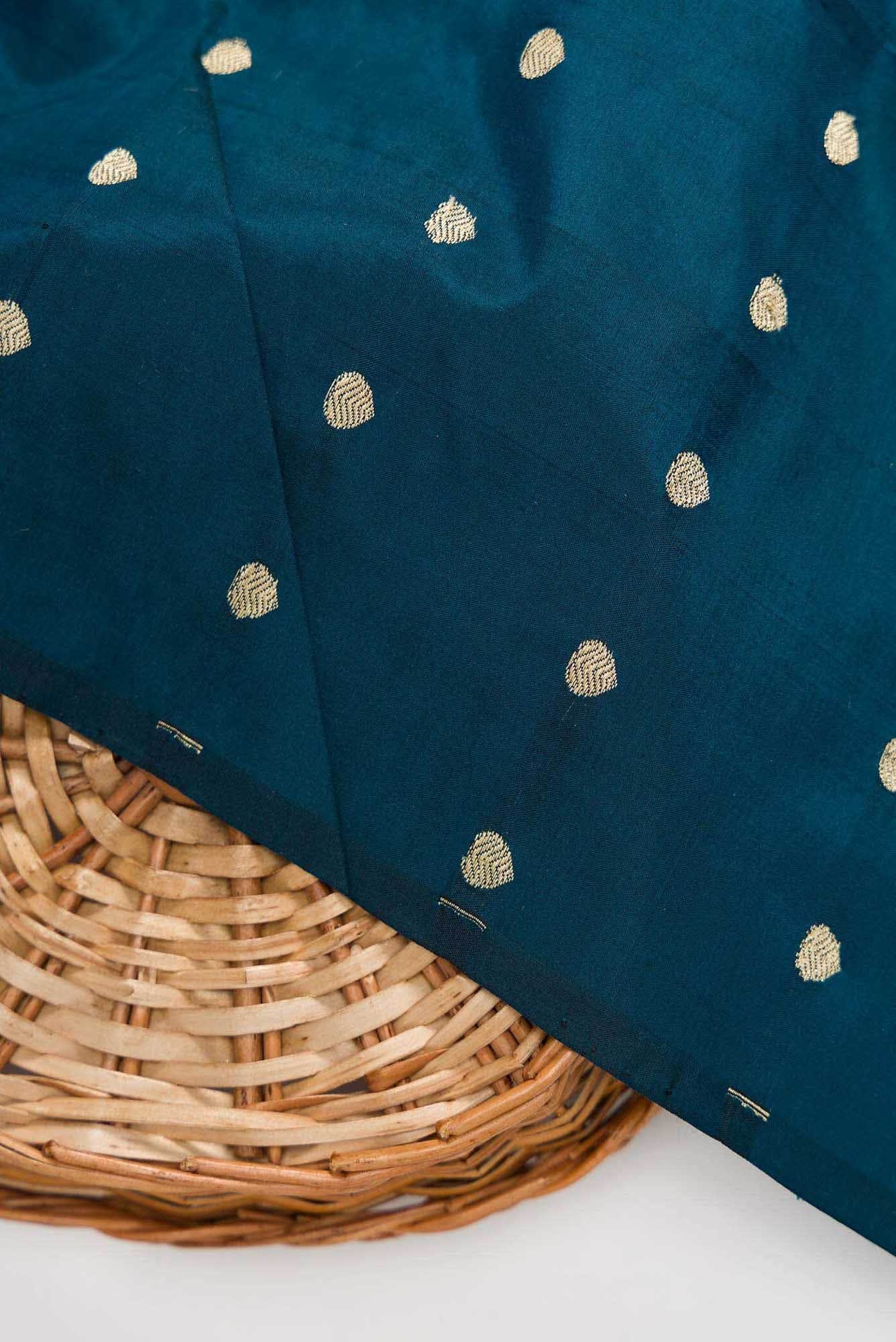 Peacock Blue Kanchipuram Silk Dress Material