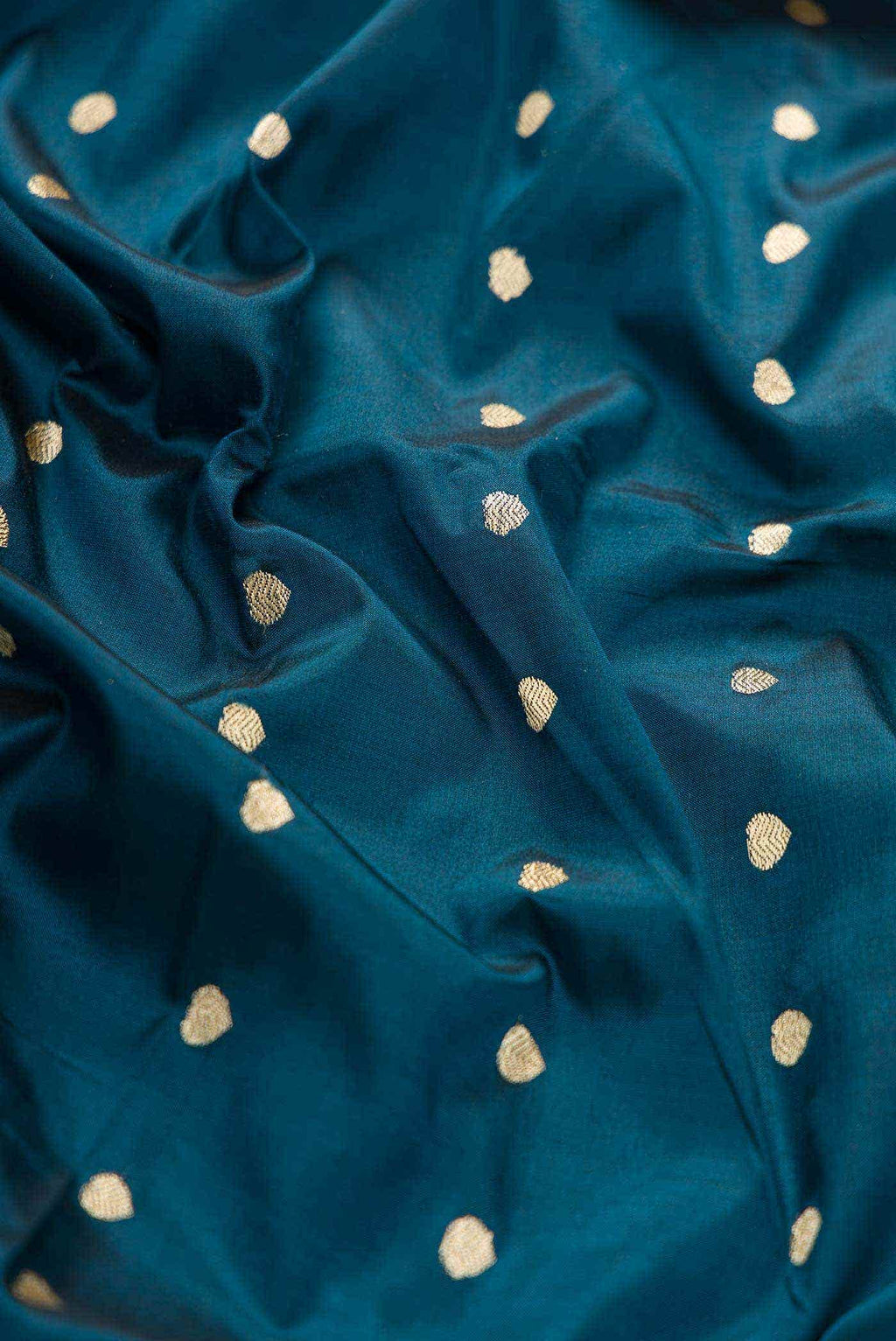 Peacock Blue Kanchipuram Silk Dress Material