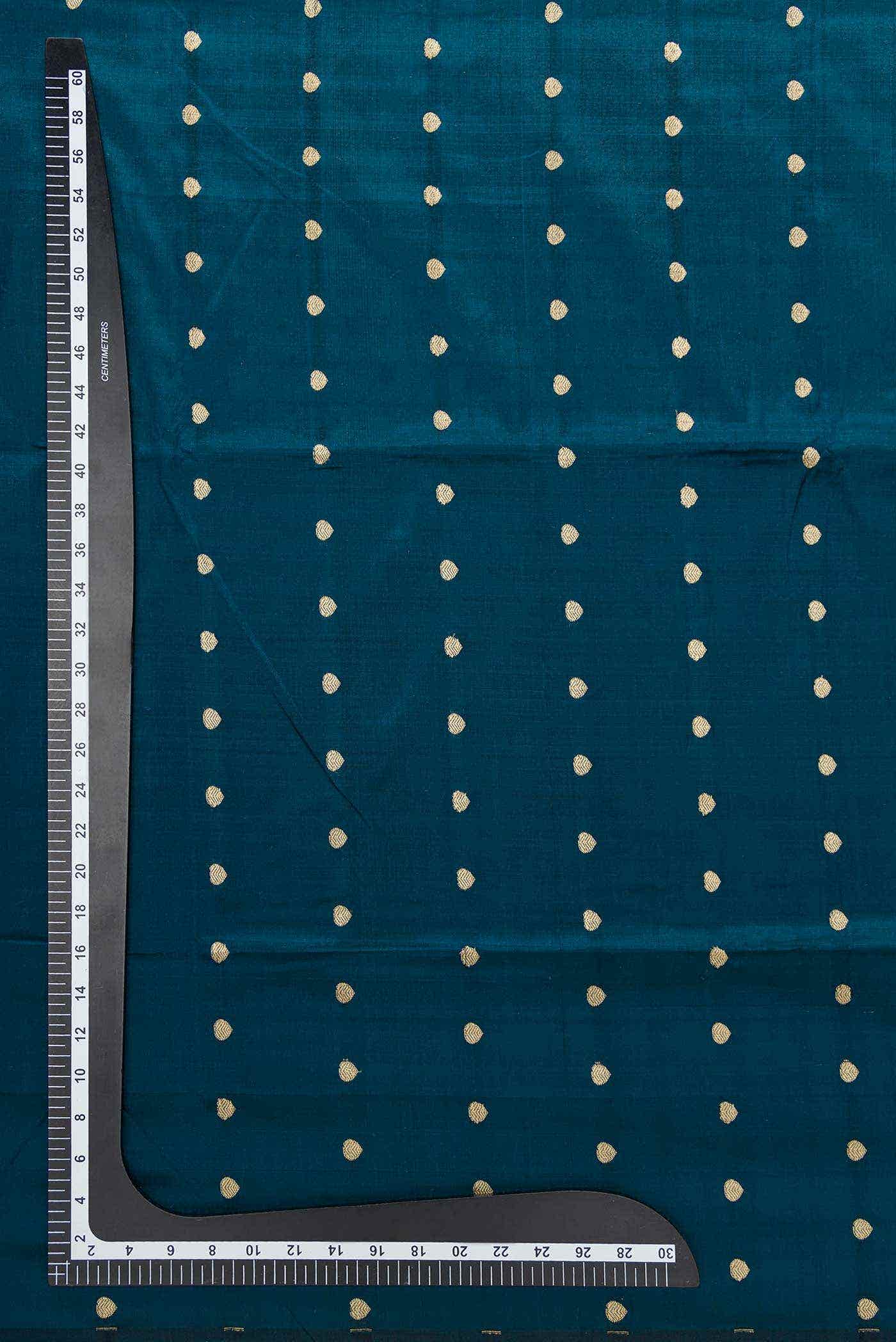 Peacock Blue Kanchipuram Silk Dress Material