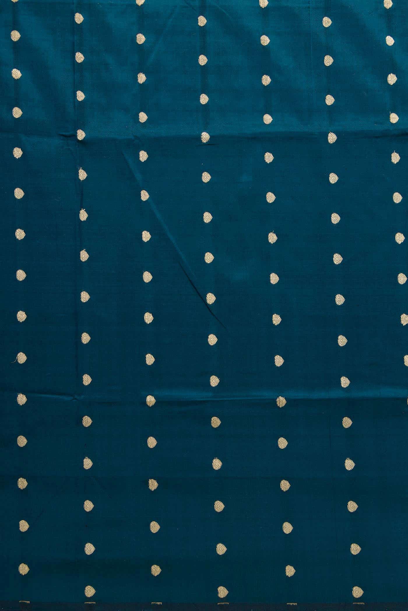 Peacock Blue Kanchipuram Silk Dress Material
