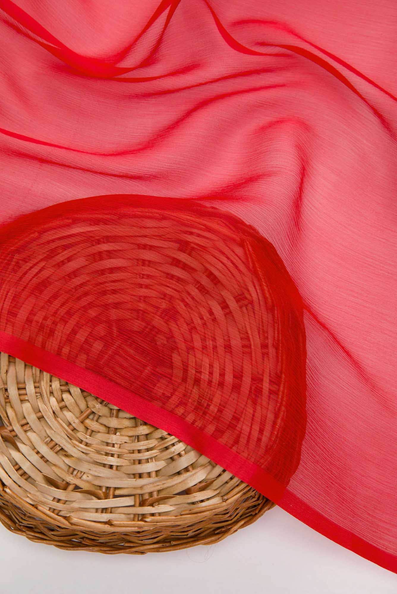 Red Chiffon Dress Material
