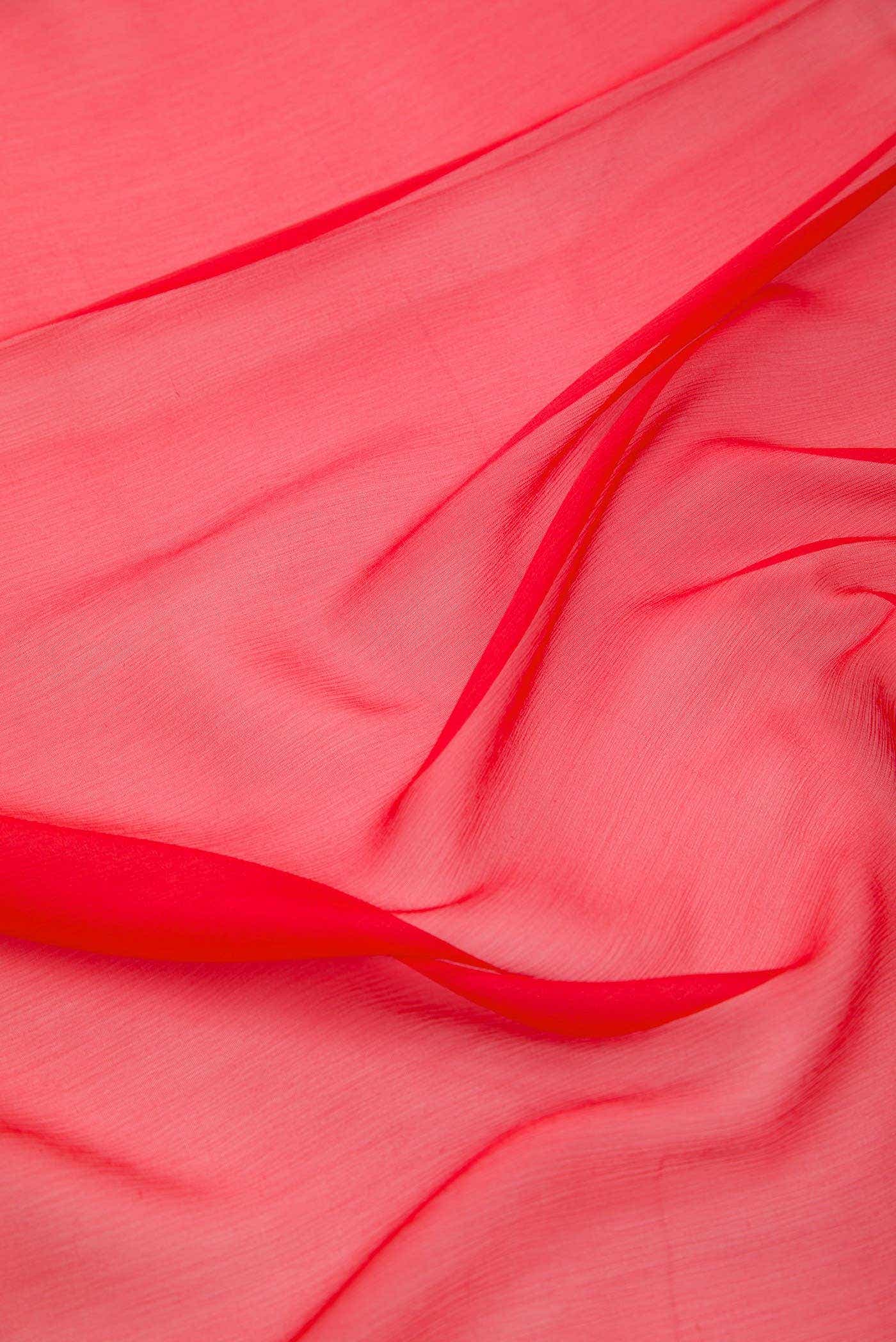 Red Chiffon Dress Material