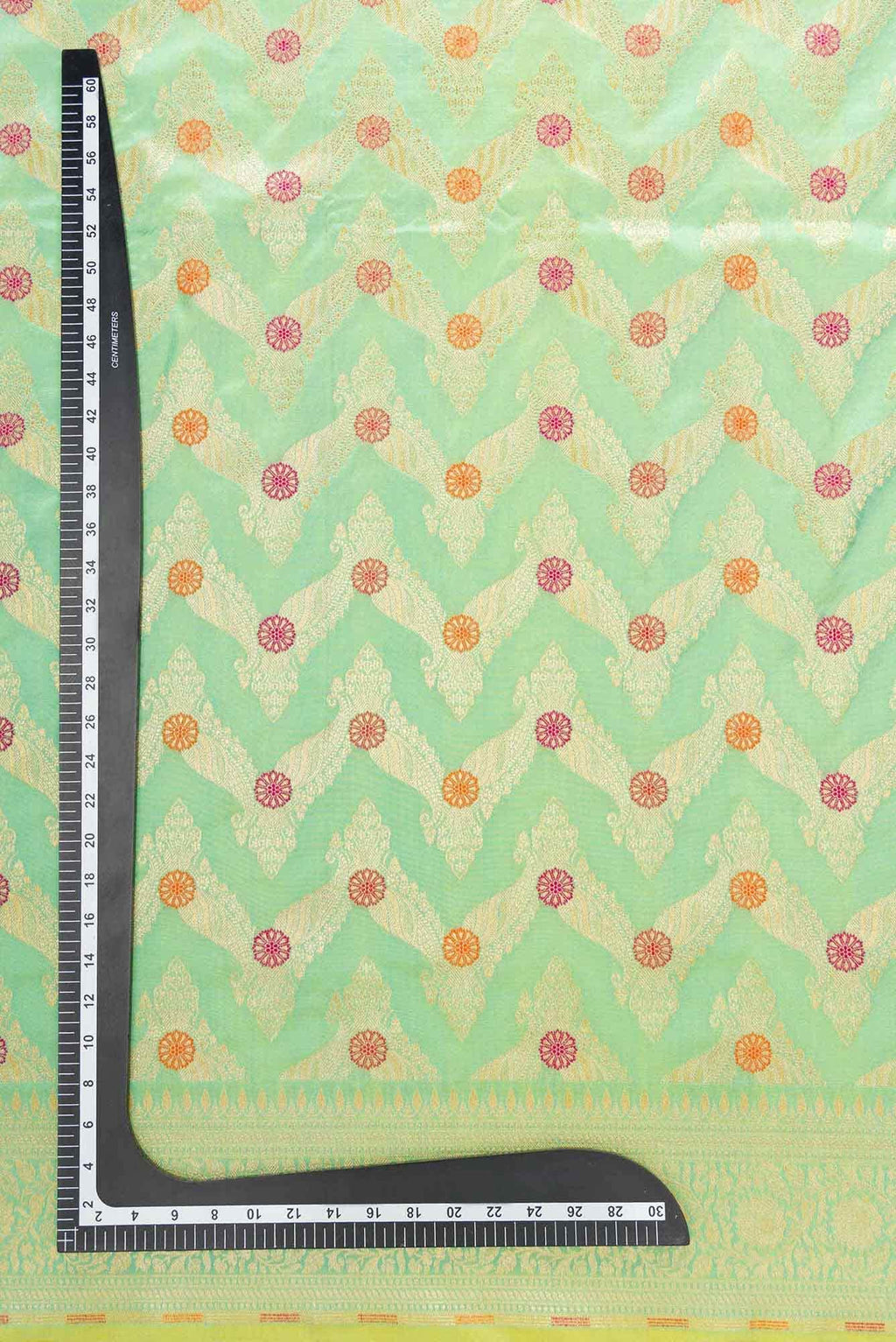 Sea Green Banarasi Silk Dress Material
