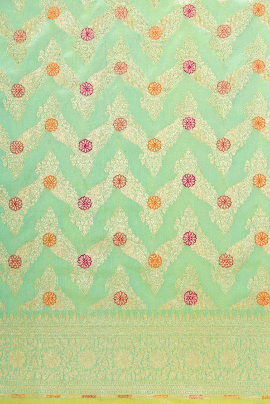 Sea Green Banarasi Silk Dress Material