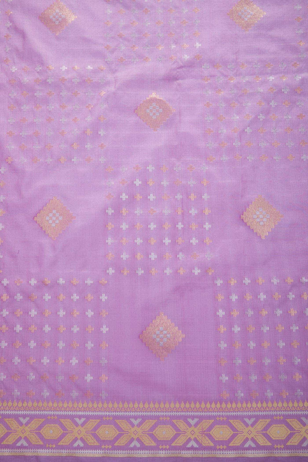 Lavender Banarasi Silk Dress Material