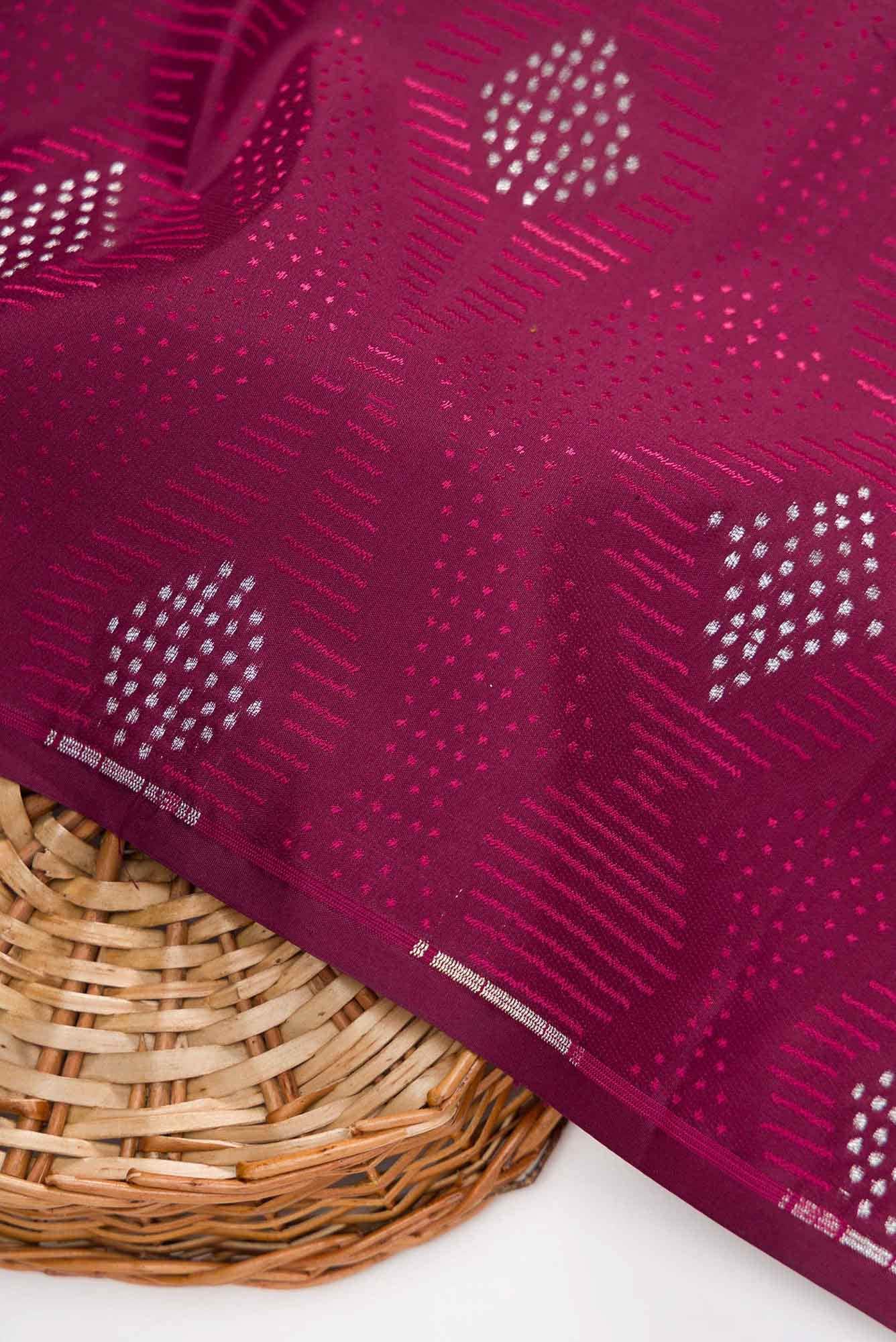 Maroon Banarasi Silk Dress Material