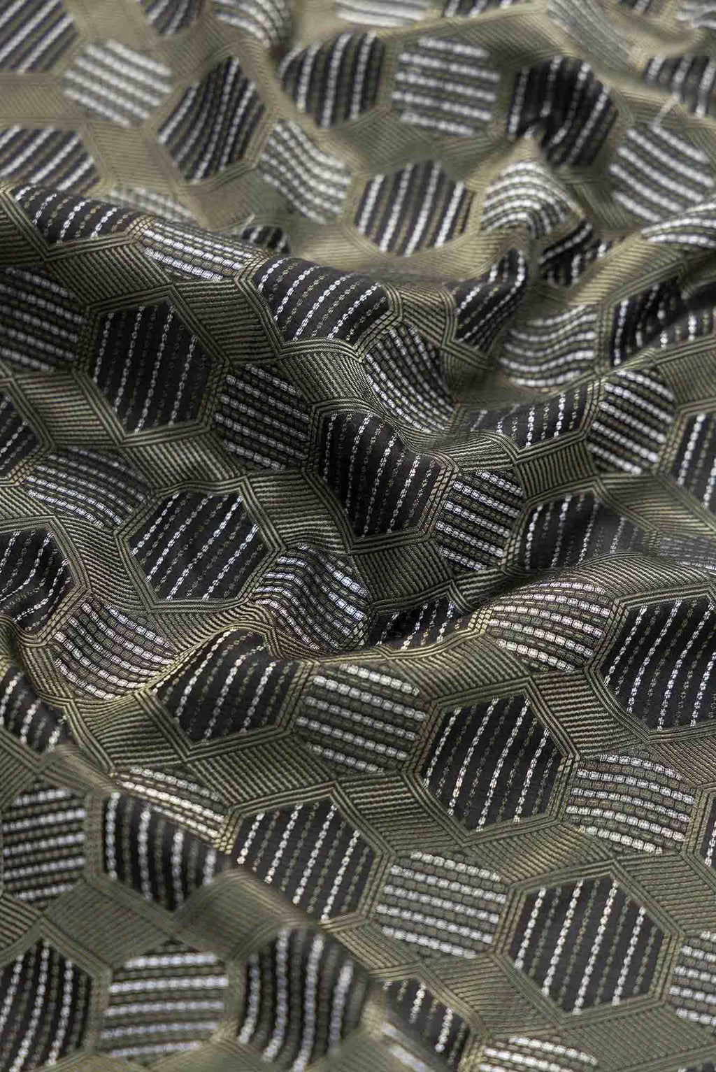 Black Banarasi Silk Dress Material
