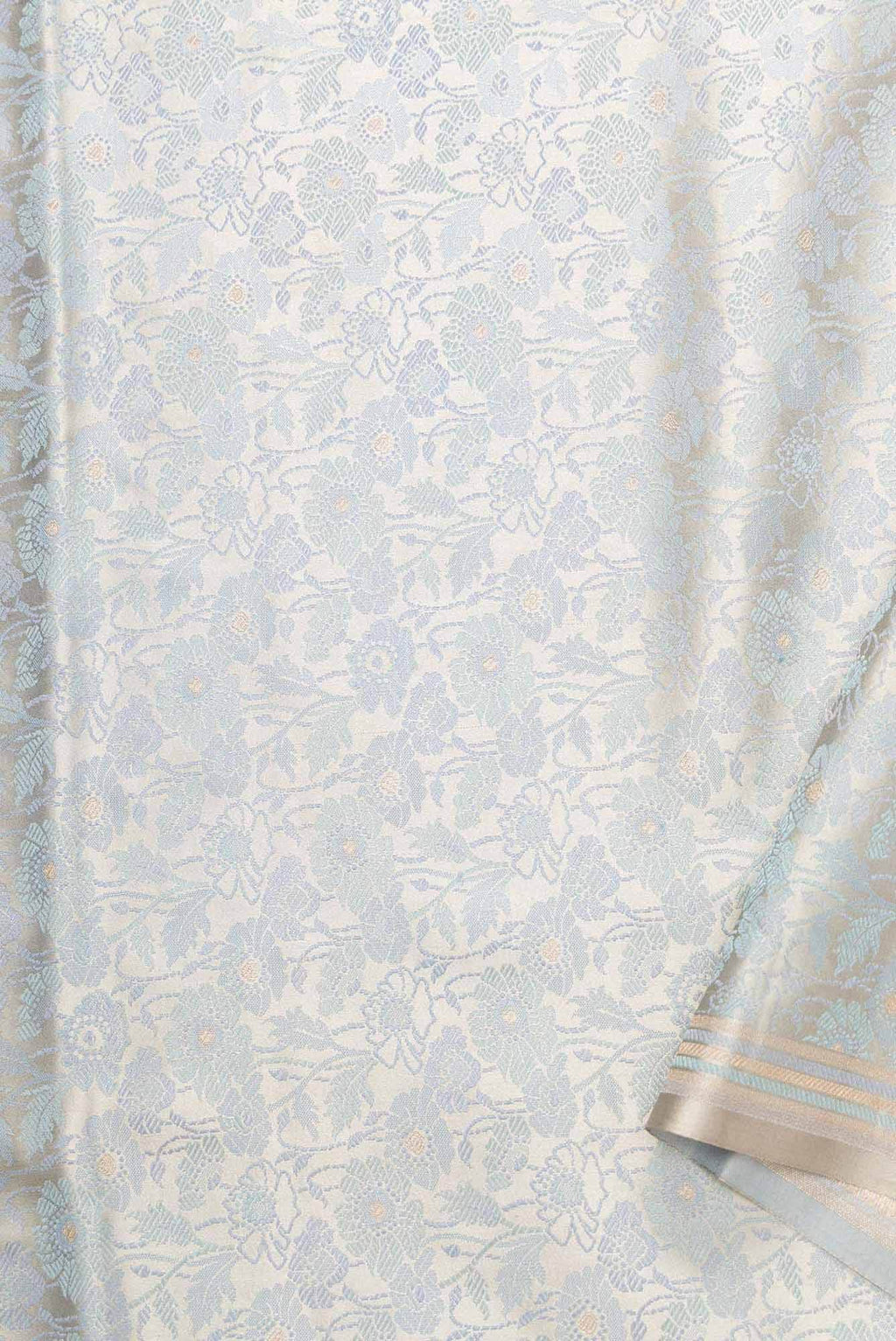 Grey Banarasi Silk Dress Material