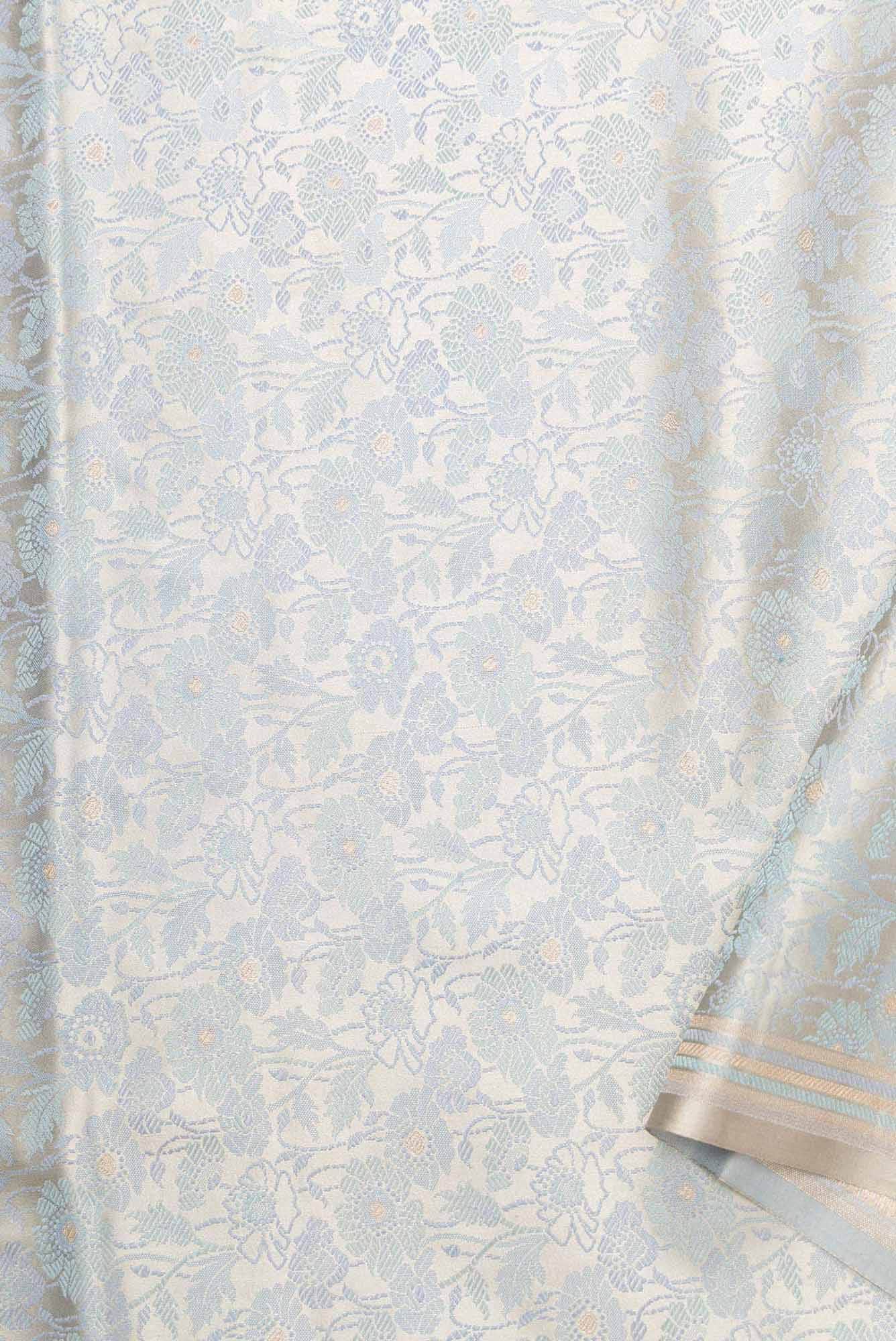 Grey Banarasi Silk Dress Material