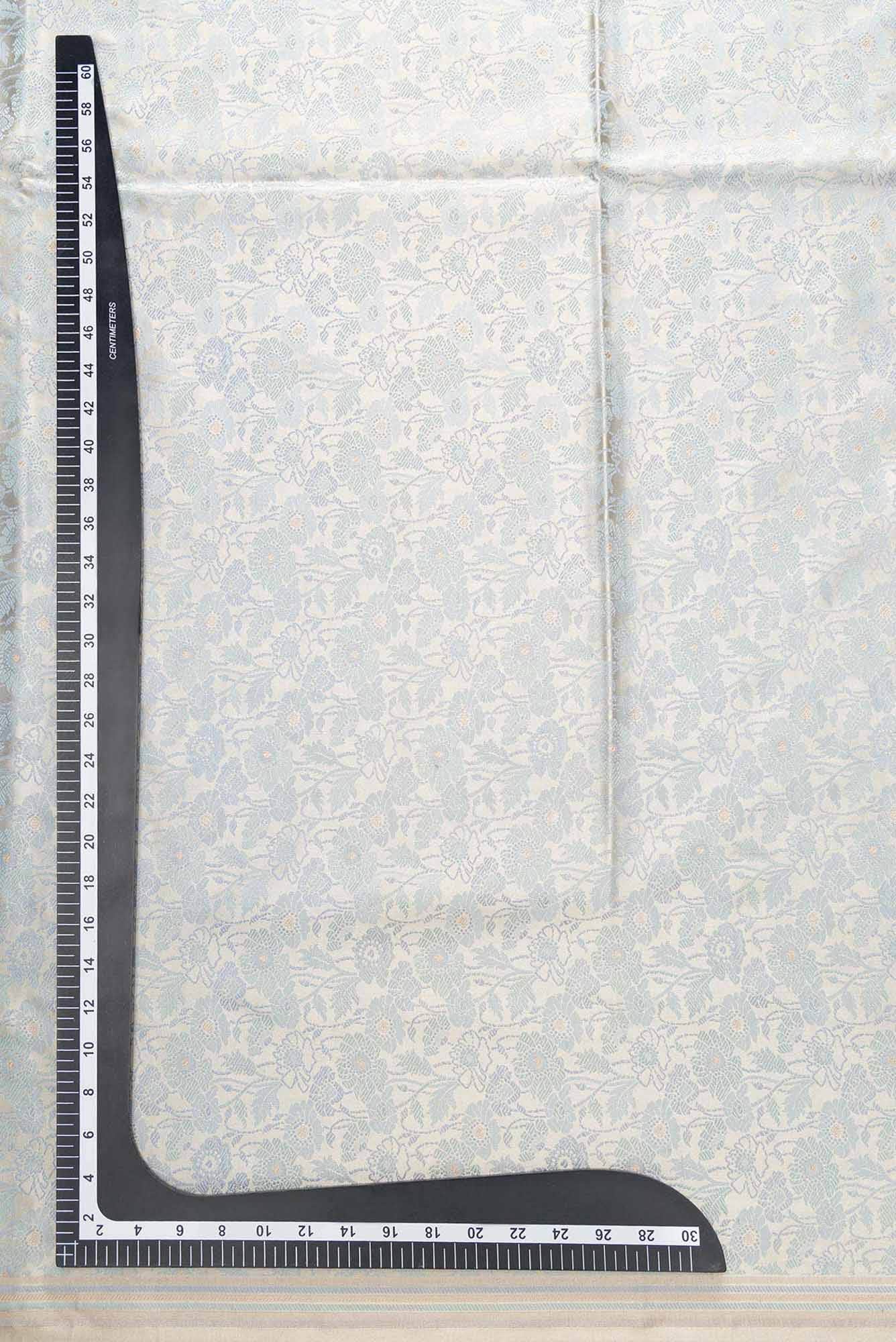 Grey Banarasi Silk Dress Material