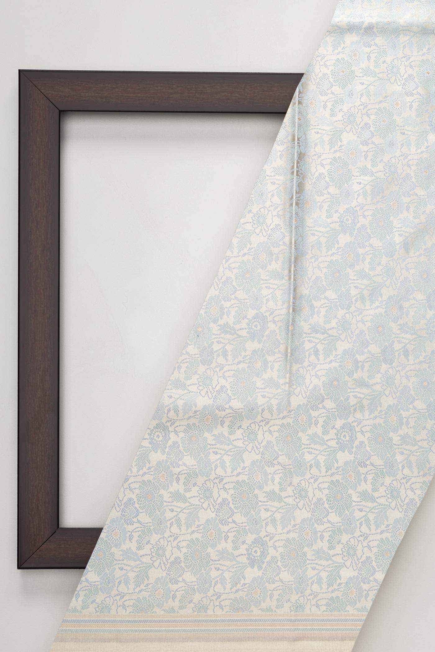Grey Banarasi Silk Dress Material