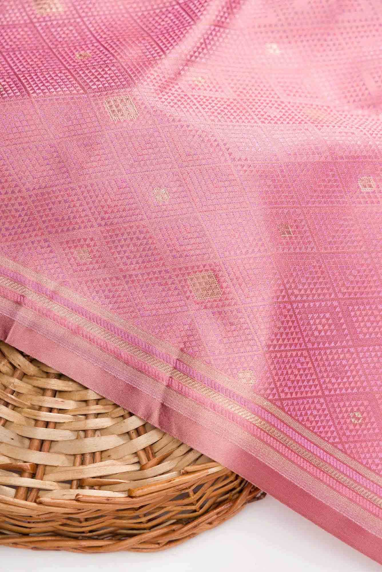 Pink Banarasi Silk Dress Material