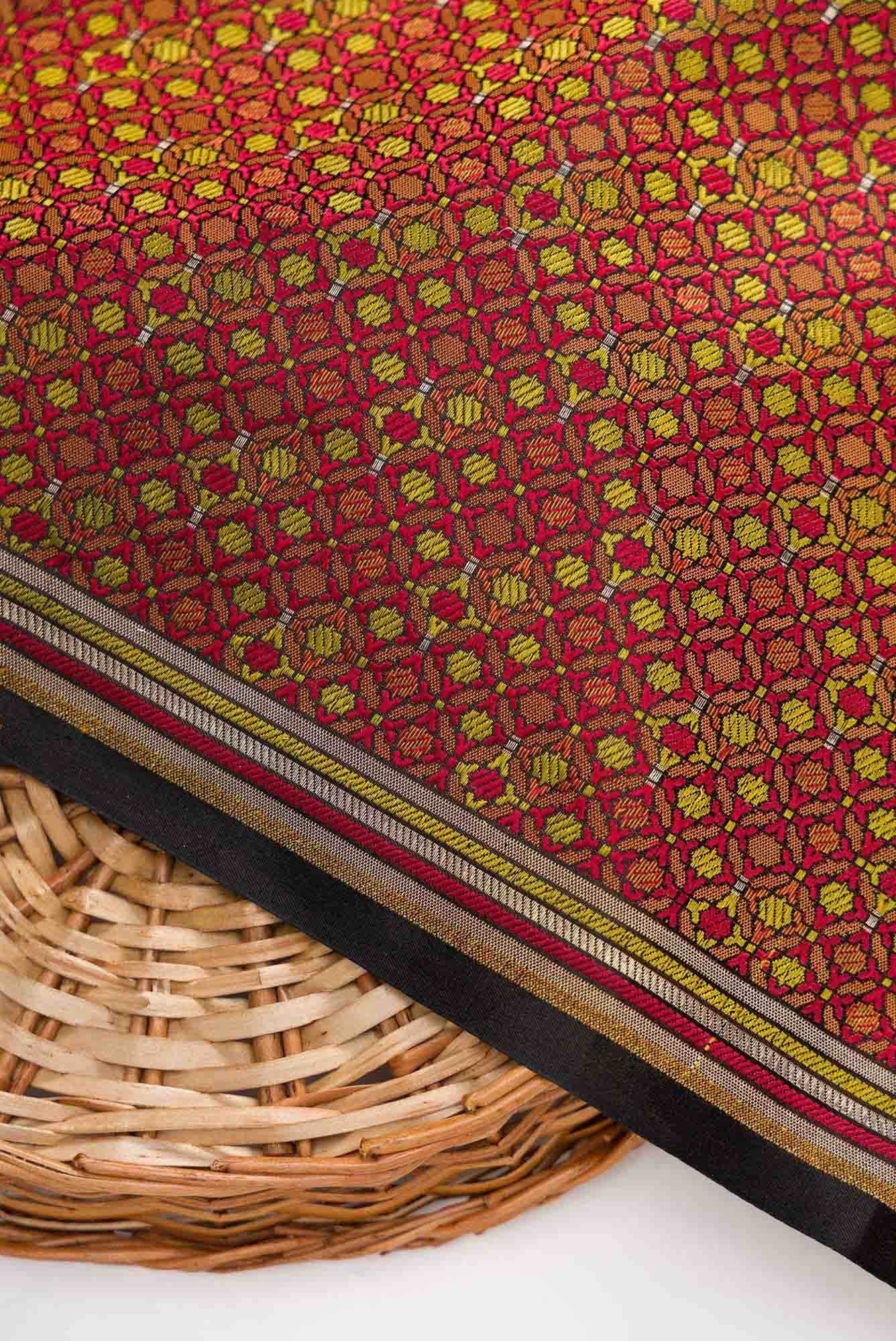 Maroon Banarasi Silk Dress Material