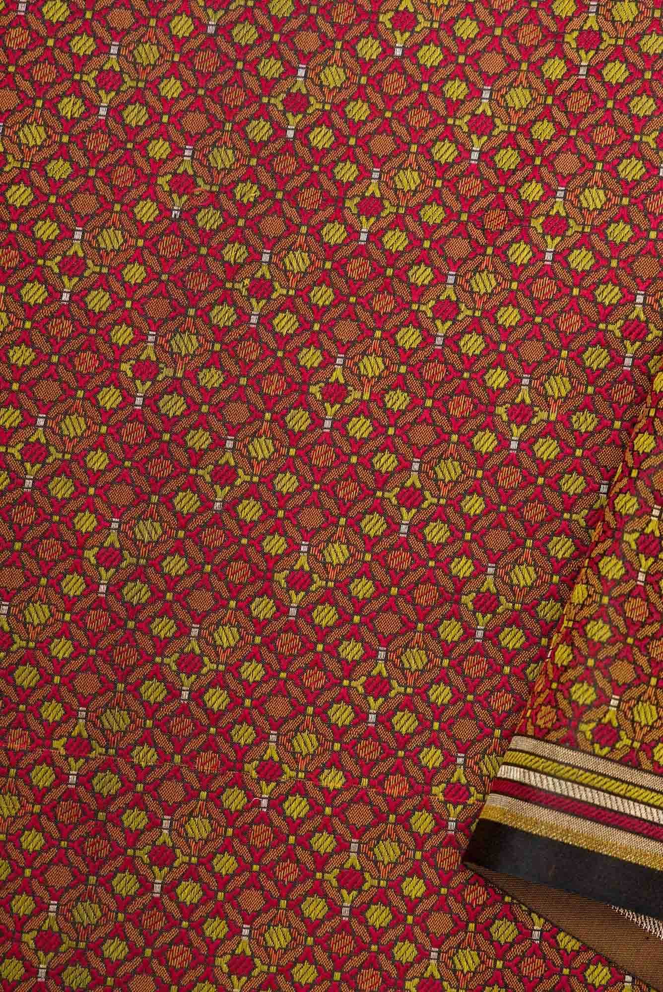 Maroon Banarasi Silk Dress Material