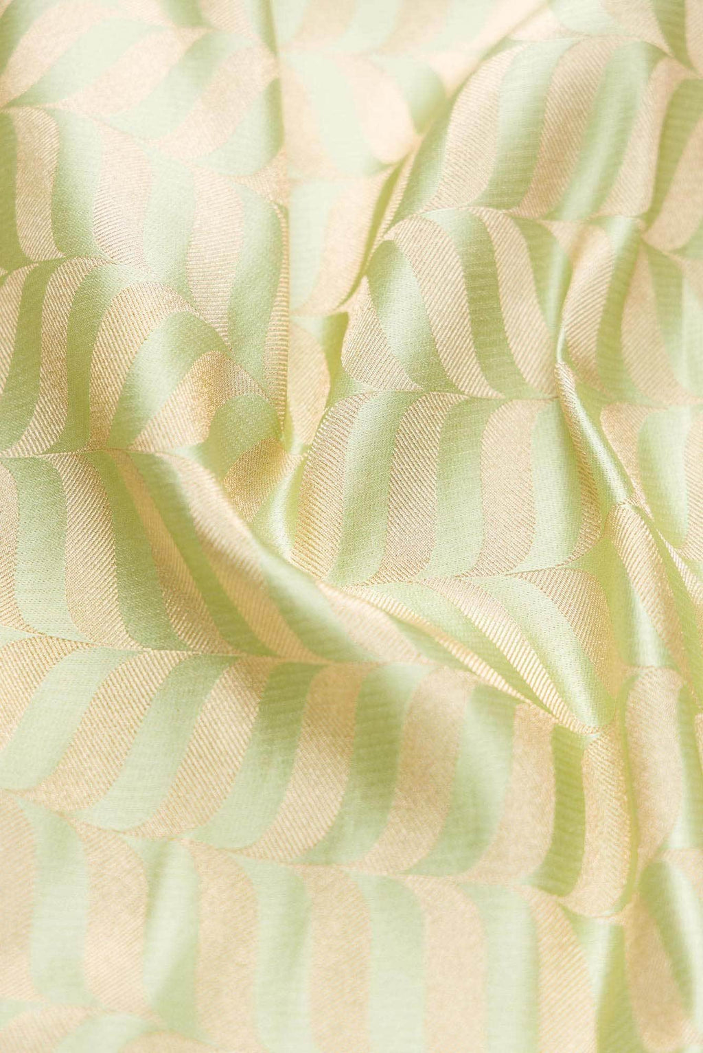 Pista Green Banarasi Silk Dress Material
