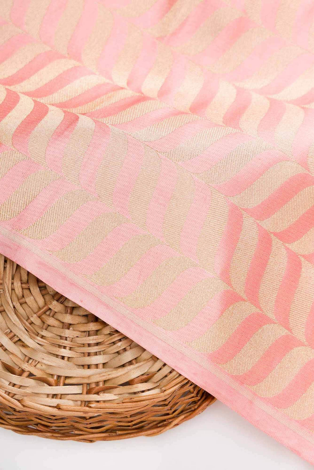 Peach Banarasi Silk Dress Material