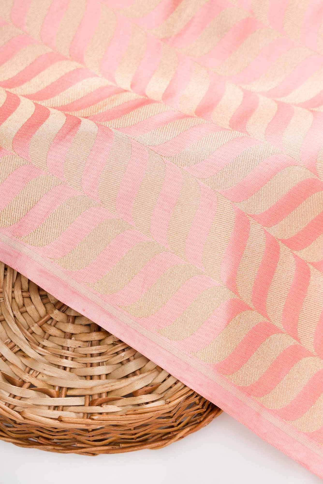Peach Banarasi Silk Dress Material