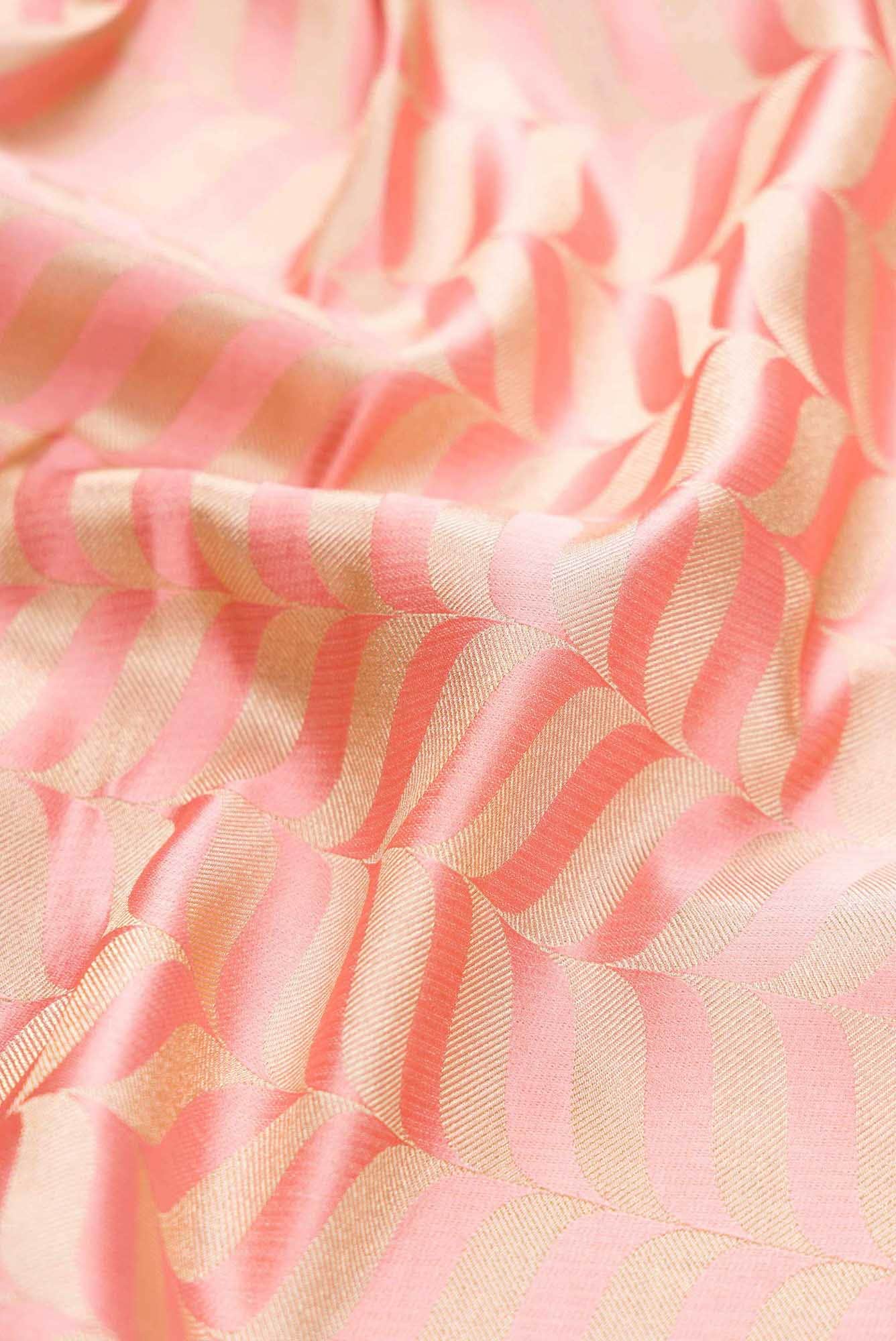 Peach Banarasi Silk Dress Material