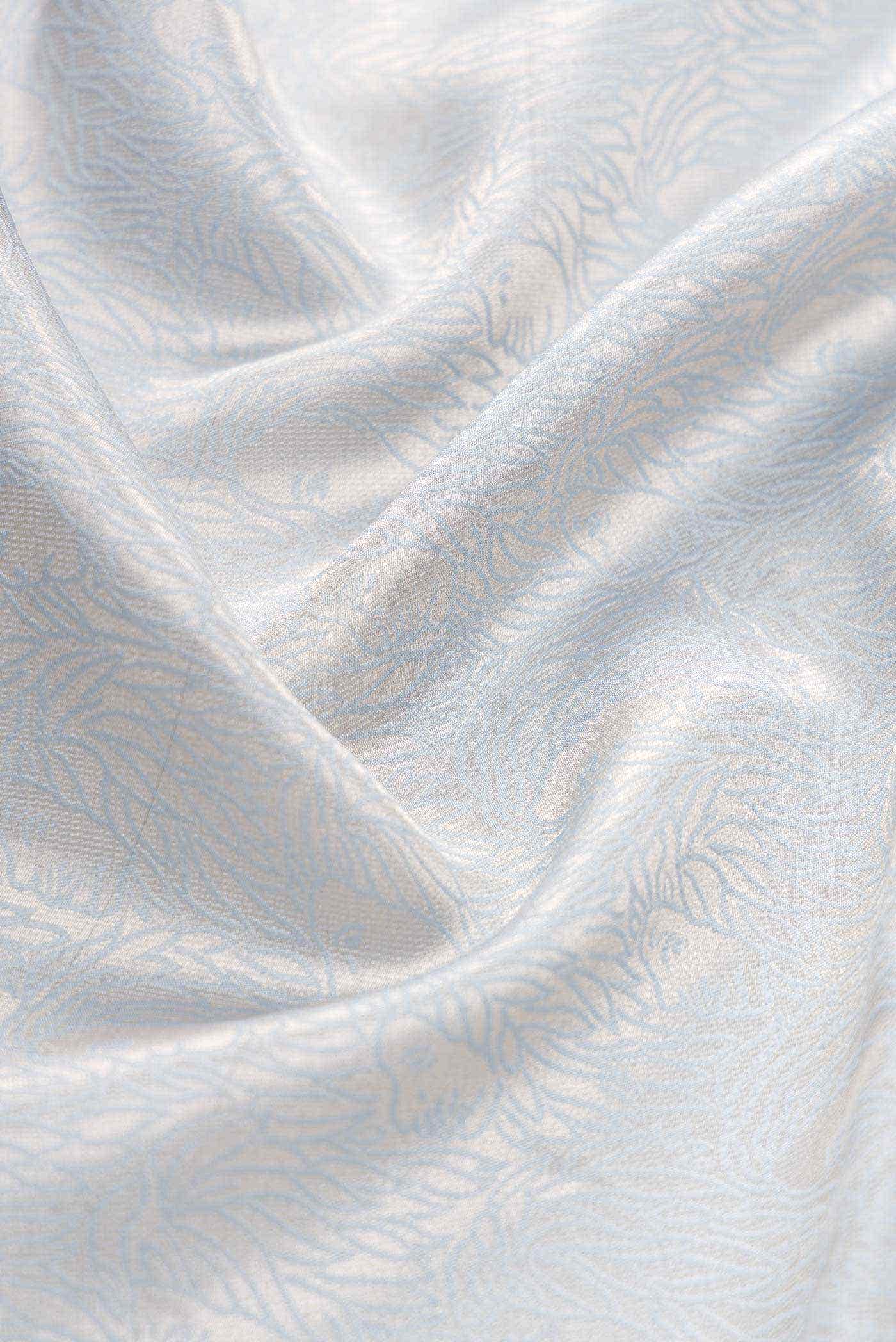 Grey Banarasi Silk Dress Material